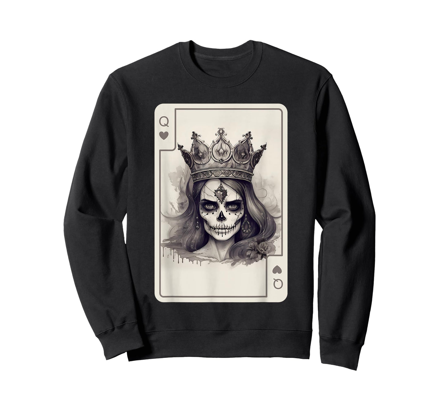 Queen of Hearts Gothic Poker Card Game Halloween Creepy T-Shirt