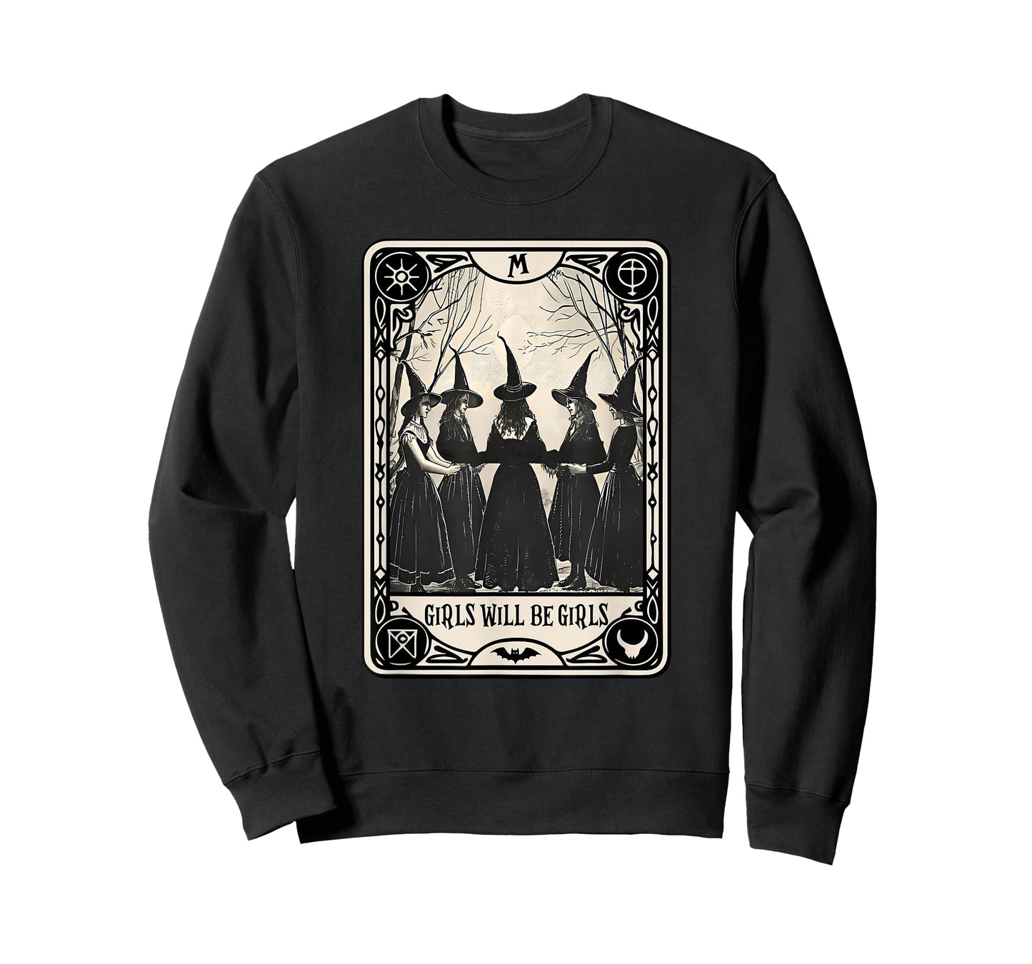 Tarot Card Spooky Witch Witches Halloween Girl Will Be Girls T-Shirt