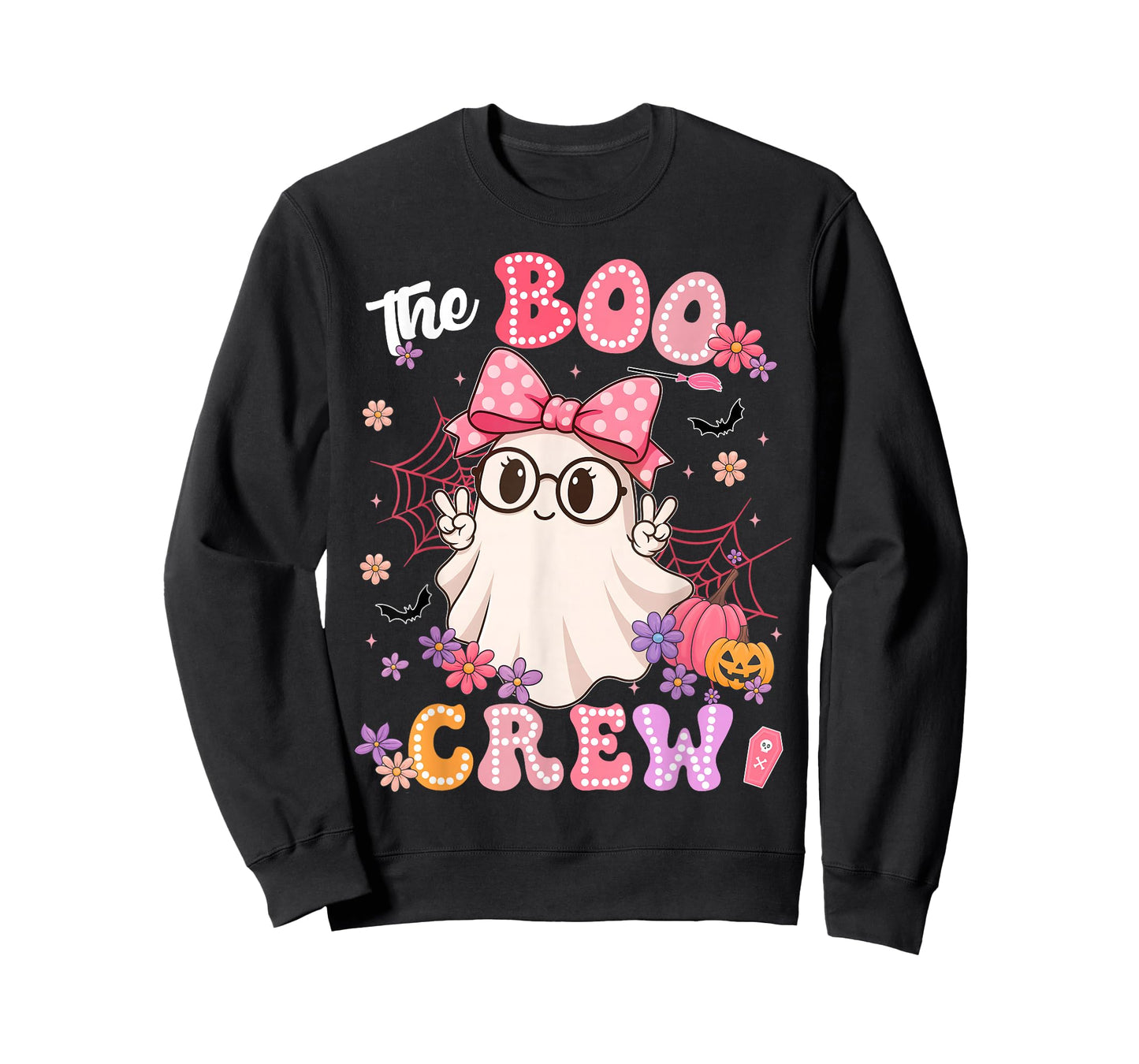 The Boo Crew Cute Ghost Coquette Halloween Costumes Girl T-Shirt