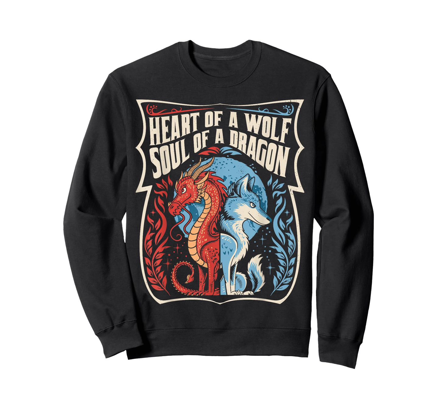 Heart Of A Wolf Soul Of A Dragon Lover Warrior Men Women T-Shirt