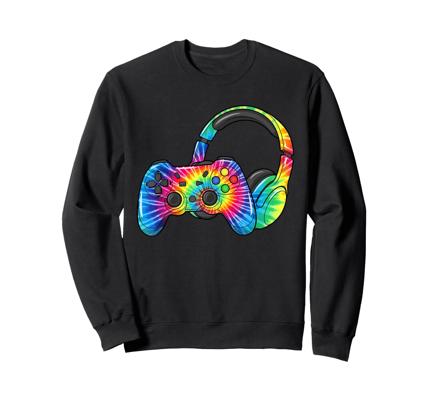 Tie Dye Gaming Headset Controller Video Games Gamer T-Shirt