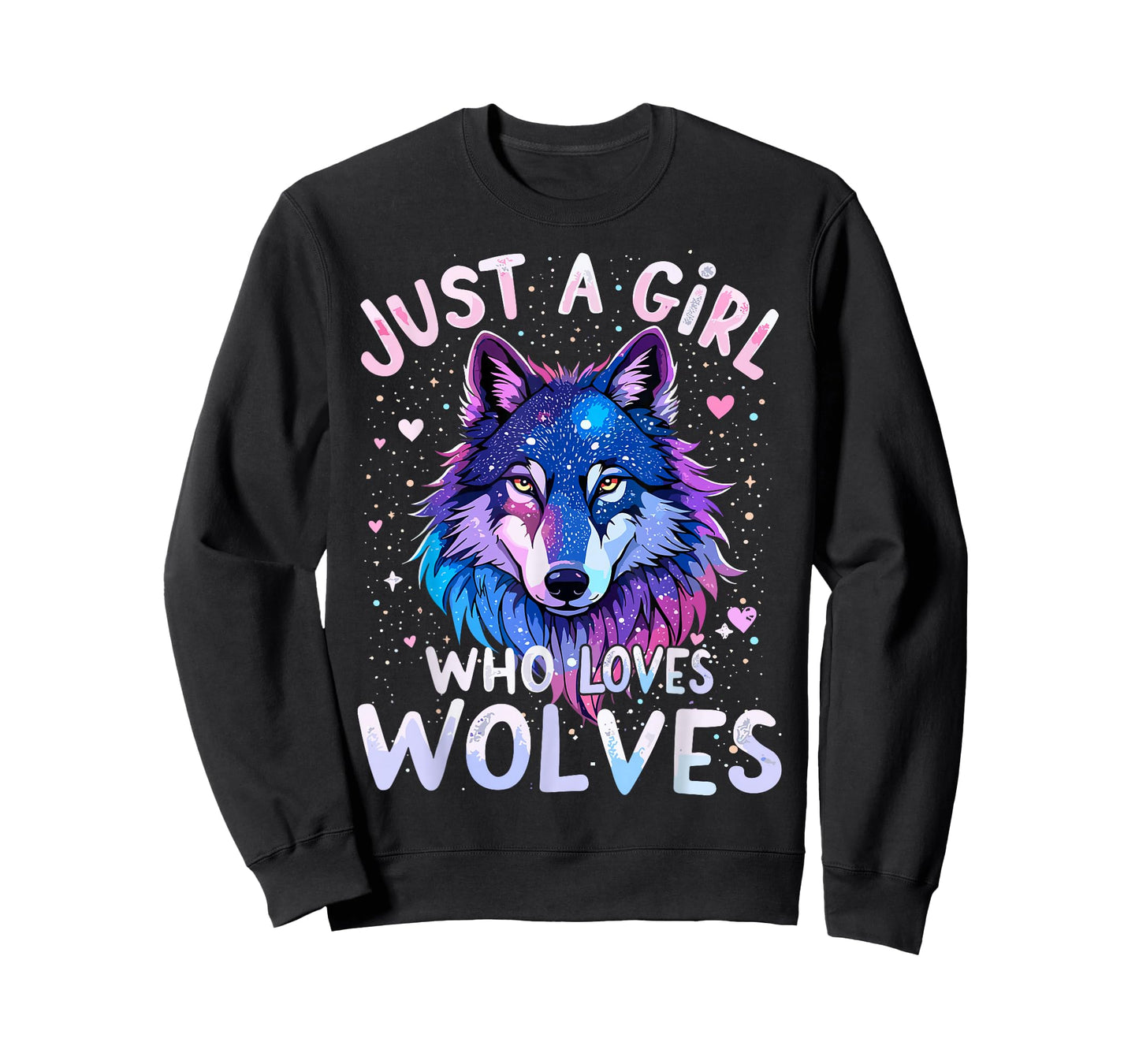 Wolf Colorful Just a Girl Who Loves Wolves T-Shirt