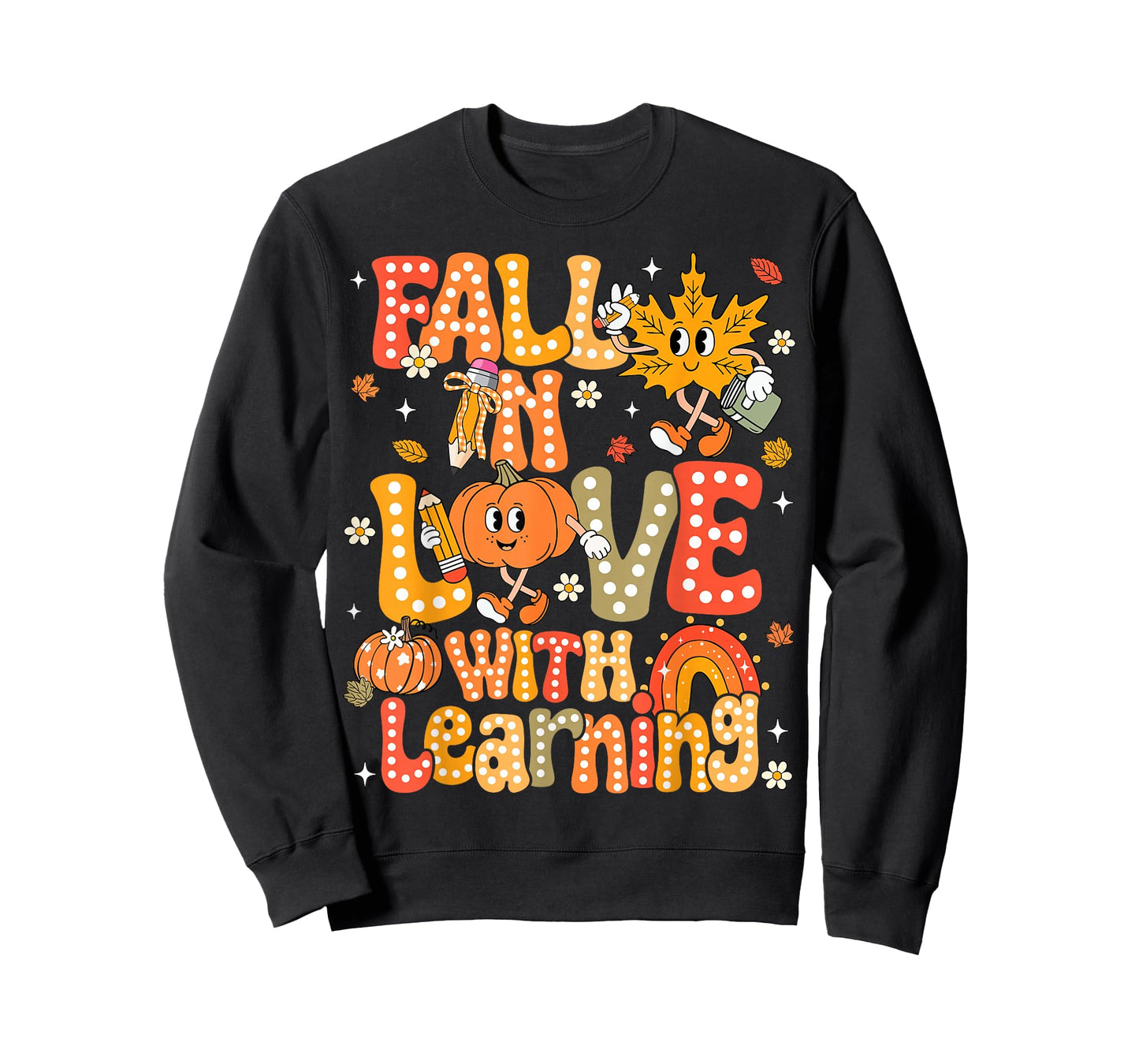 Fall In Love With Learning Autumn Thanksgiving Pumpkin Kids T-Shirt