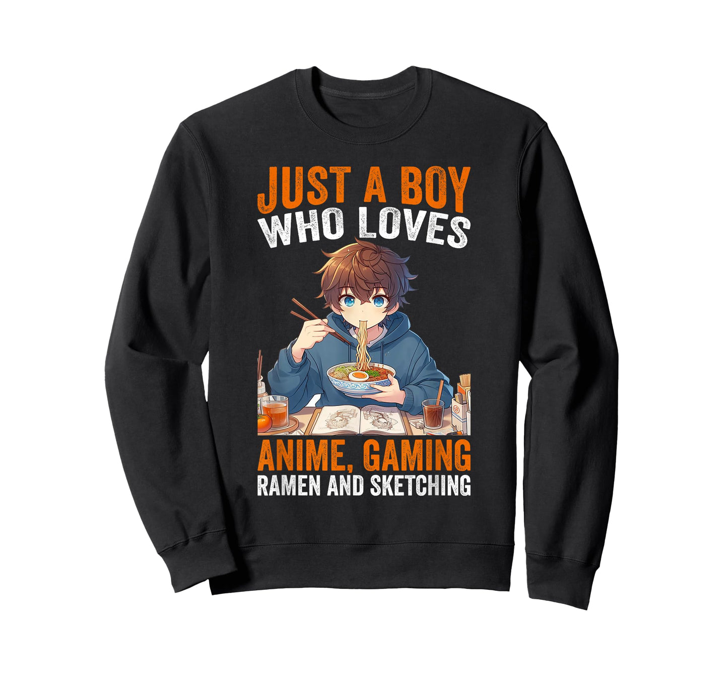 Just A Boy Who Loves Anime Gaming Ramen and Sketching Anime T-Shirt