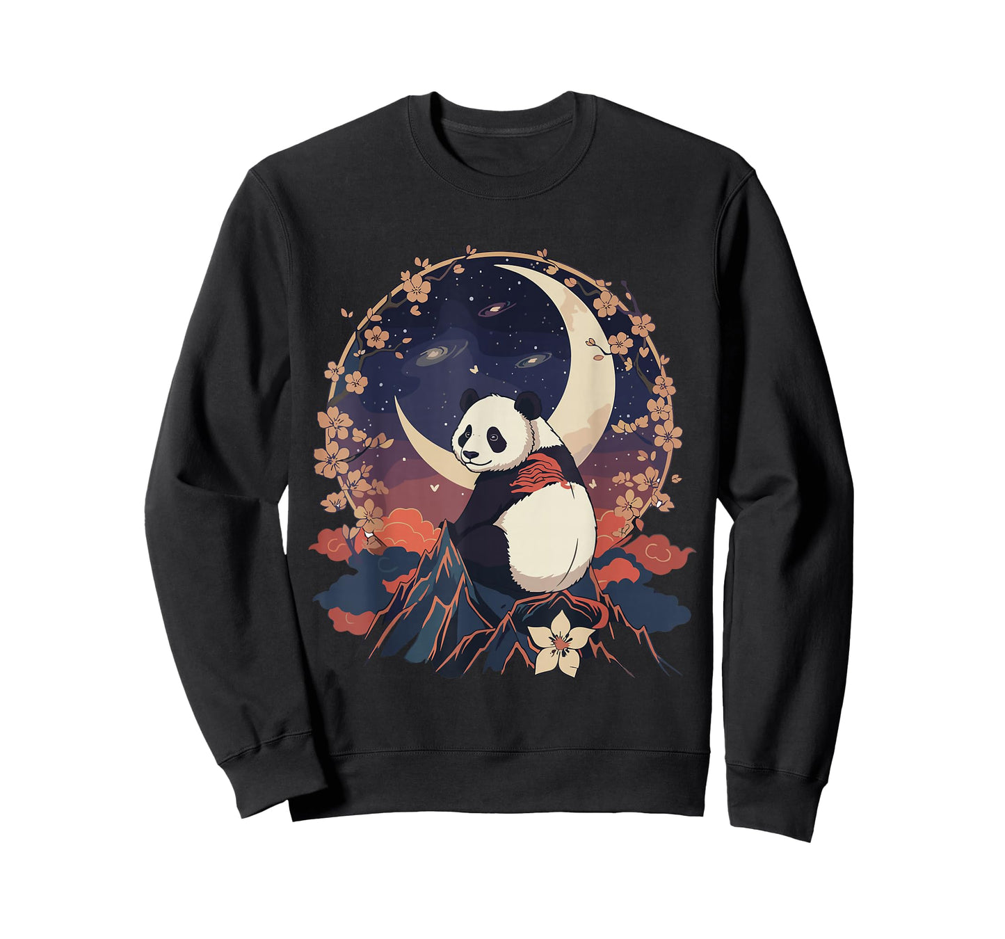 Kawaii Panda Moon Japanese Anime T Shirts Men Women Kids T-Shirt