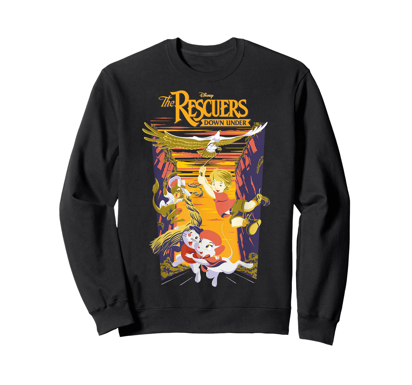 Disney The Rescuers Down Under Group Shot Sunset Poster T-Shirt