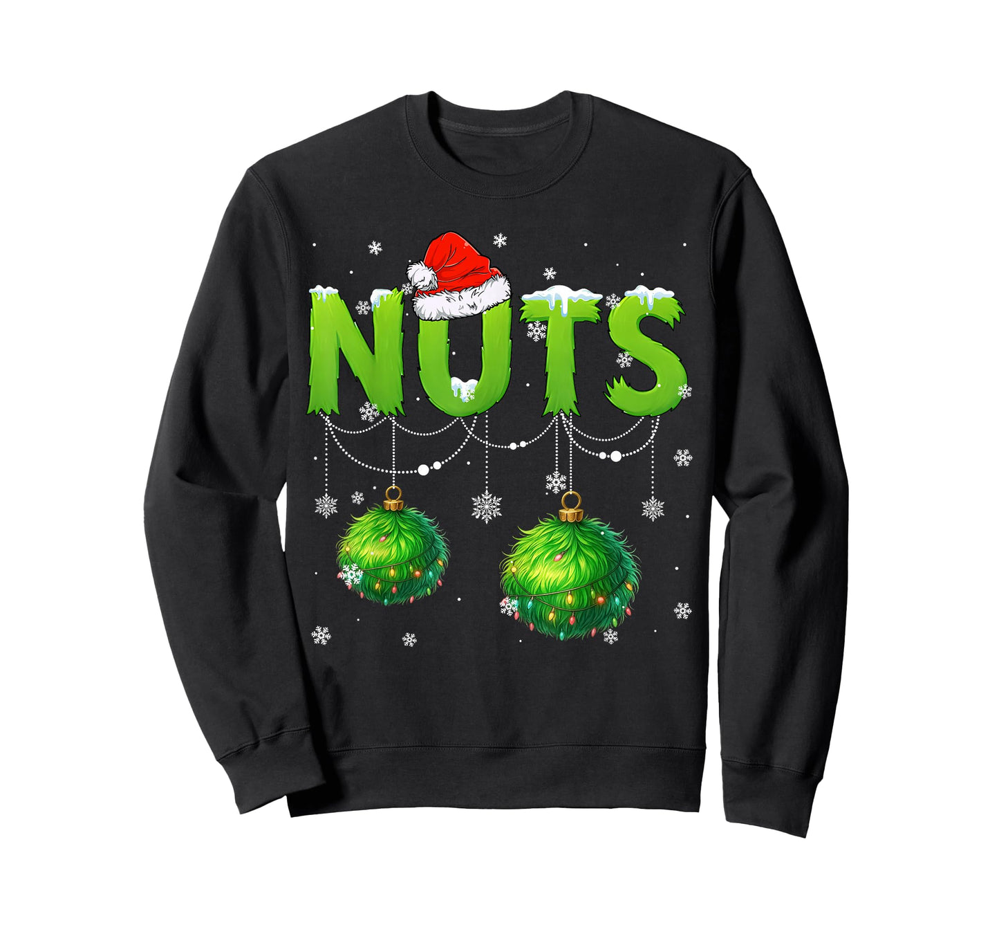 Funny Nuts Santa Hat Christmas Xmas Men Women T-Shirt