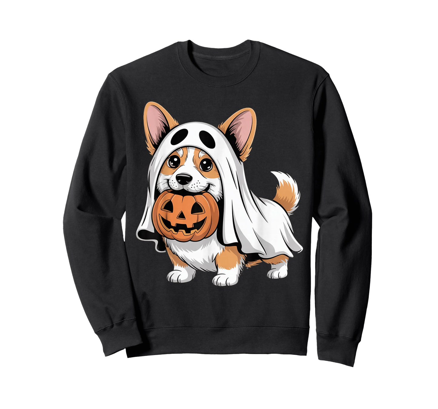 Cute Corgi Ghost Pumpkin Dog Owner Halloween Costume T-Shirt