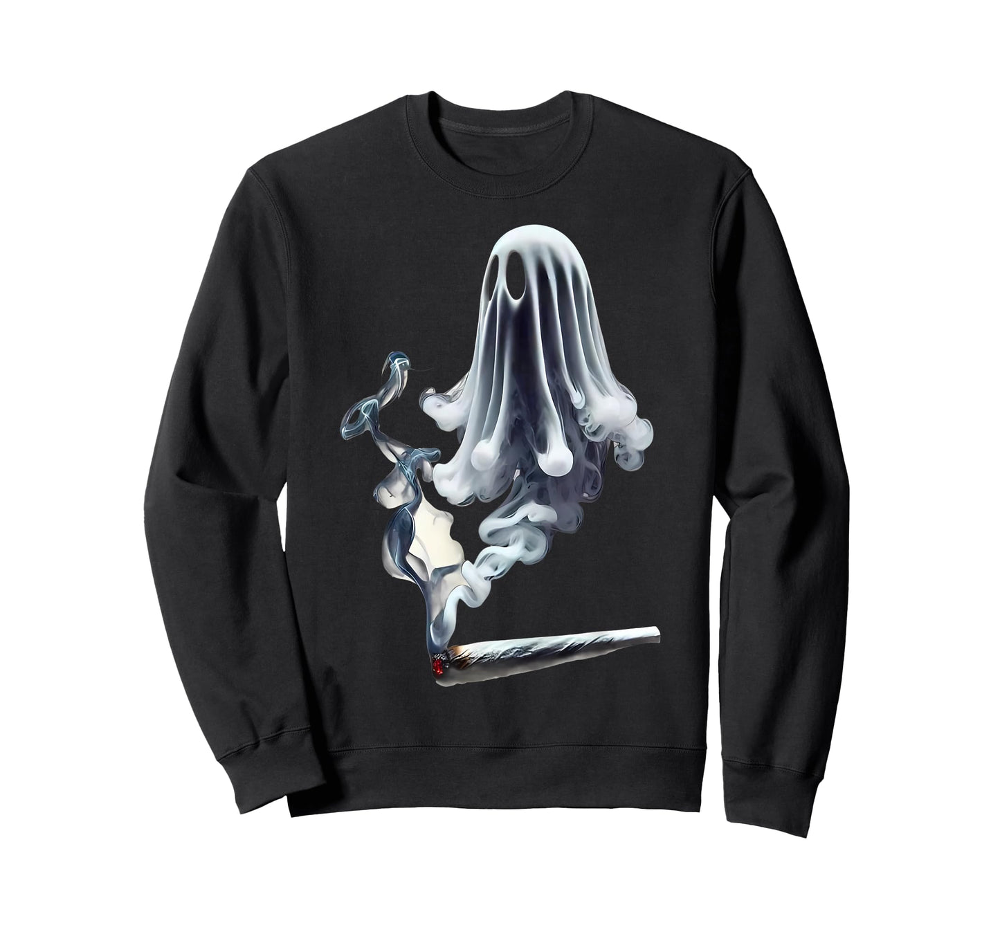 Smoking Ghost Spooky Halloween Marijuana 420 Weed Cannabis T-Shirt