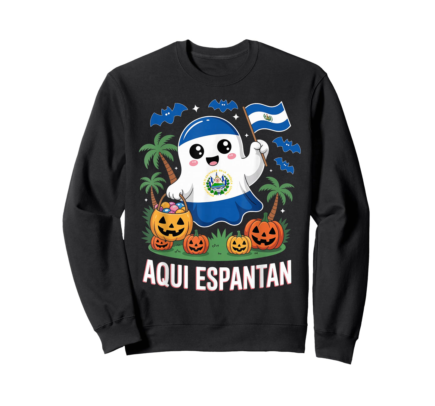 El Salvador Flag Culture Pride Aqui Espantan Halloween T-Shirt