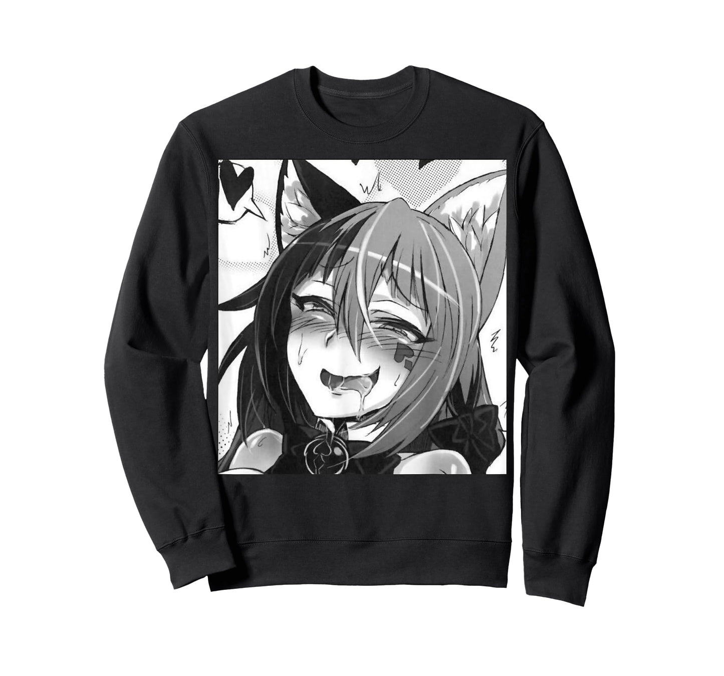Otaku Ahegao Neko Cat Ears Anime/Weeb Lover T-shirt T-Shirt