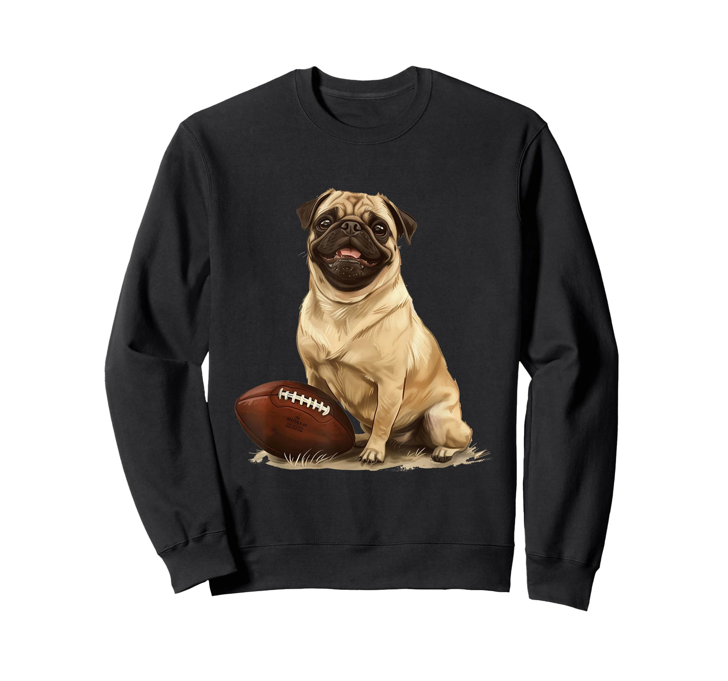 Pug Puppy Dog Football Sports Team Animal T-Shirt