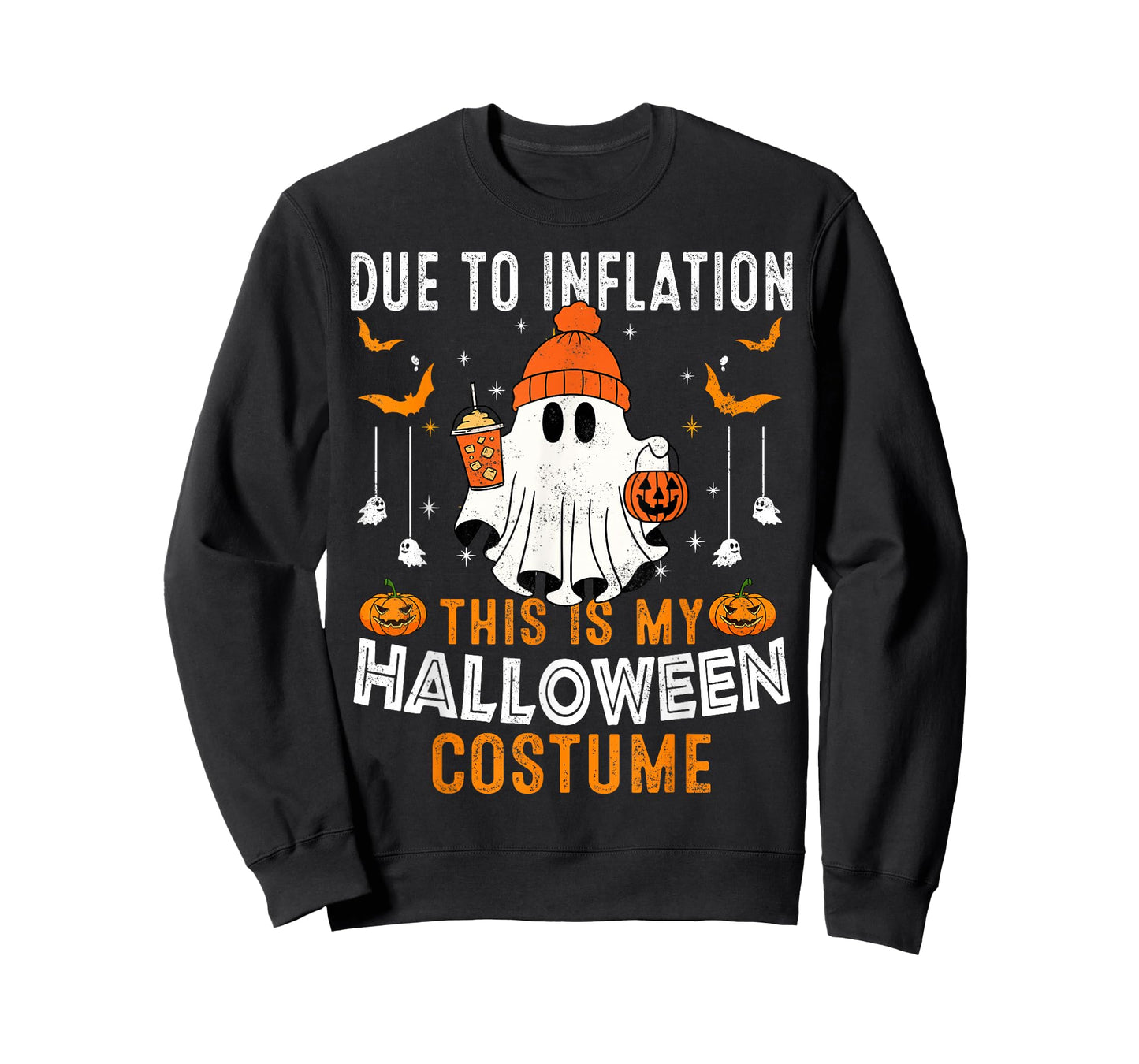 Due to Inflation This is My Halloween Costume Funny Ghost T-Shirt