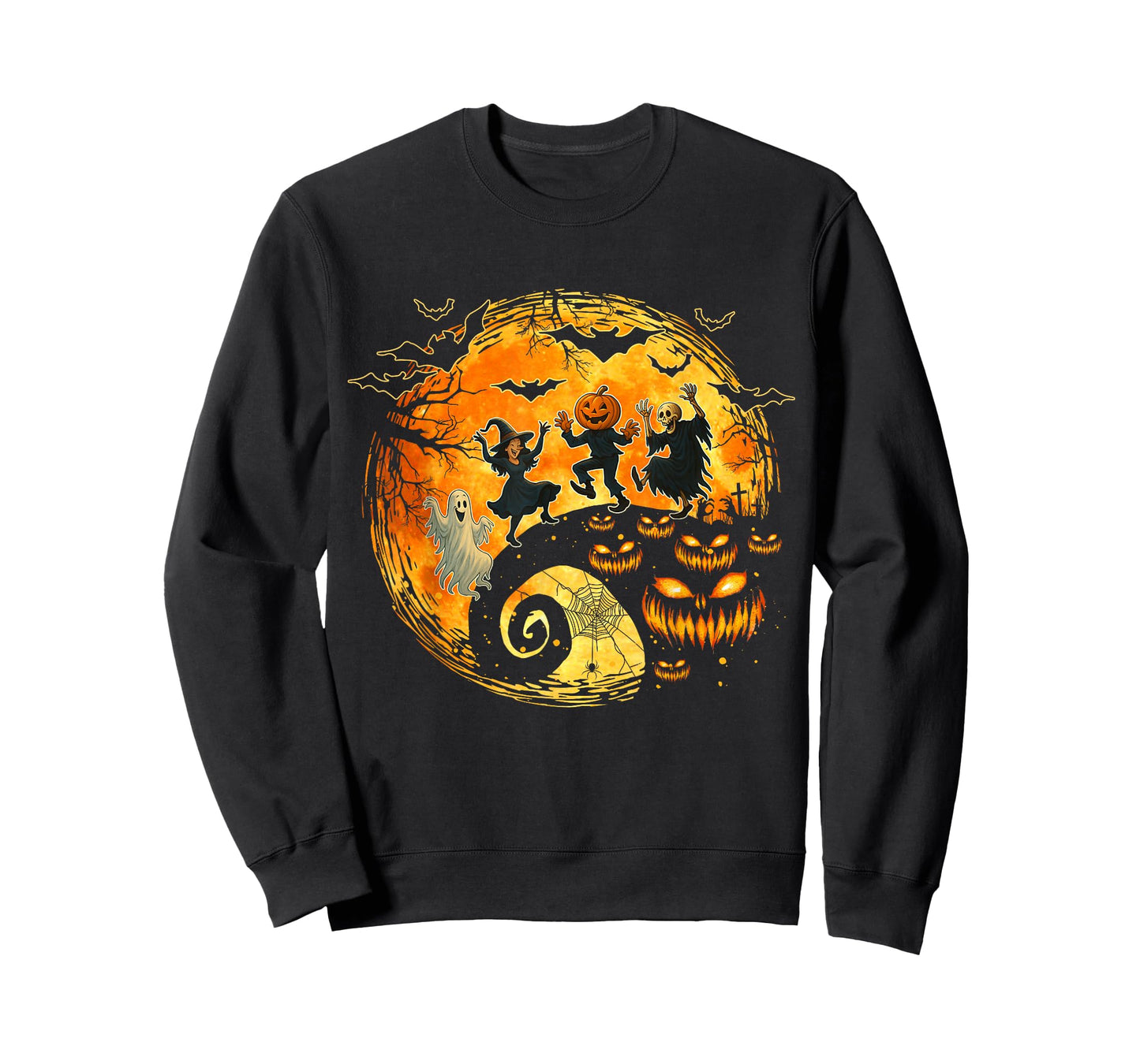 Witch Skeleton Ghost Pumpkin Dance Halloween Costume T-Shirt