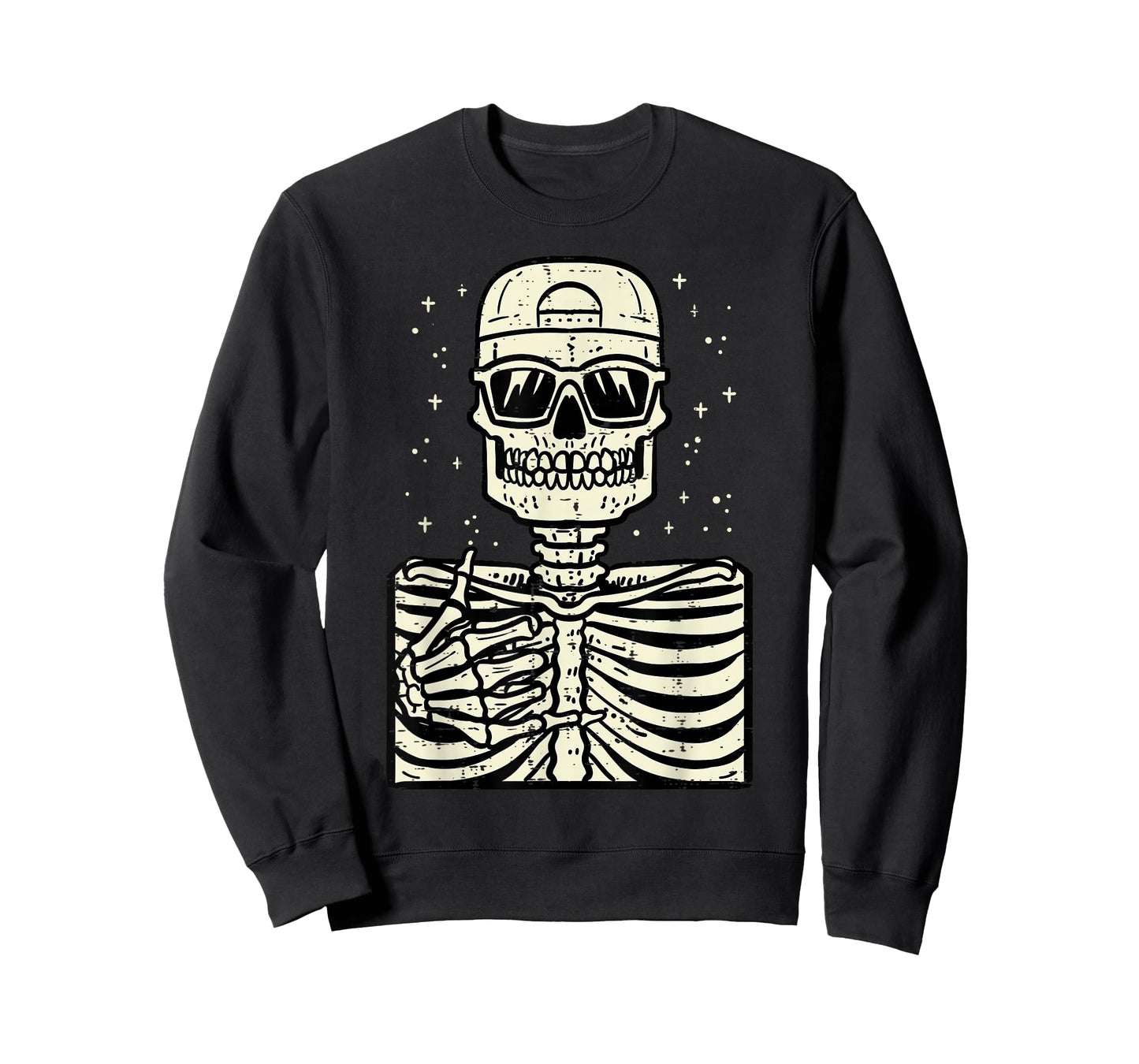 Rocker Skeleton Rock Cool Goth Halloween Men Boys Kids Teen T-Shirt