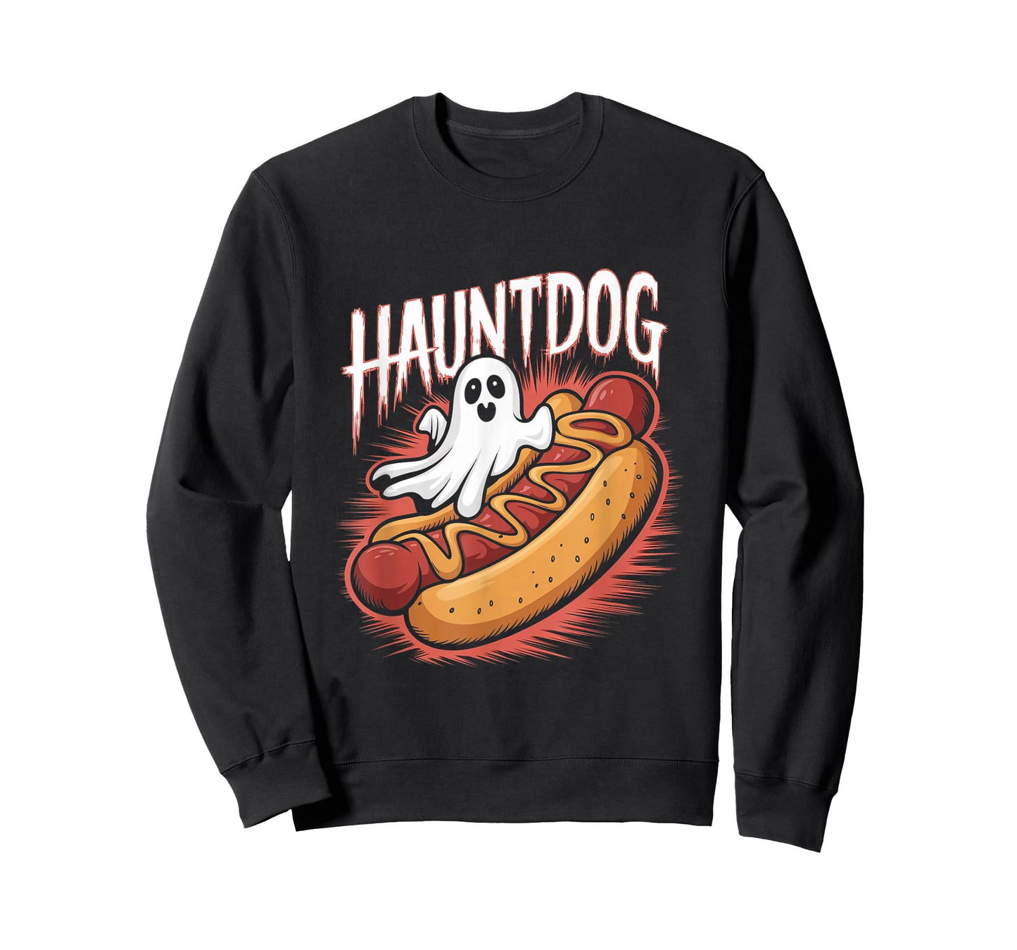 Hauntdog Funny Ghost Hot Dog Halloween Costume T-Shirt