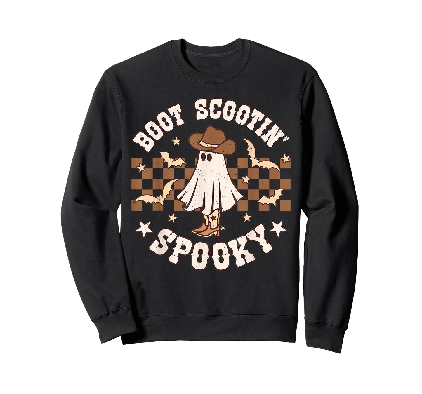 Boot Scootin Spooky Retro Groovy Western Halloween Ghost T-Shirt