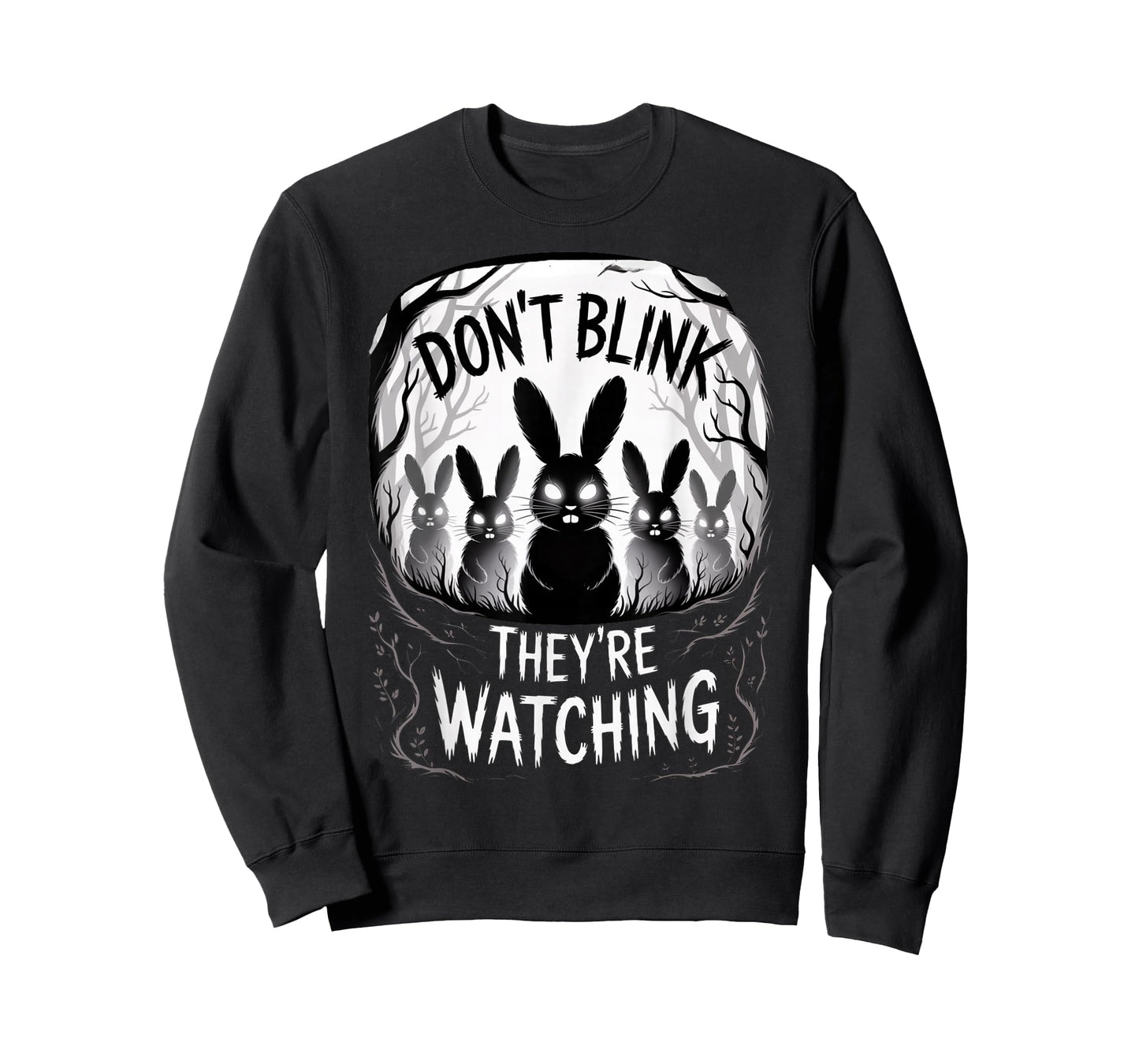 Bunny Horror Creepy Forest Watching Halloween Rabbit T-Shirt