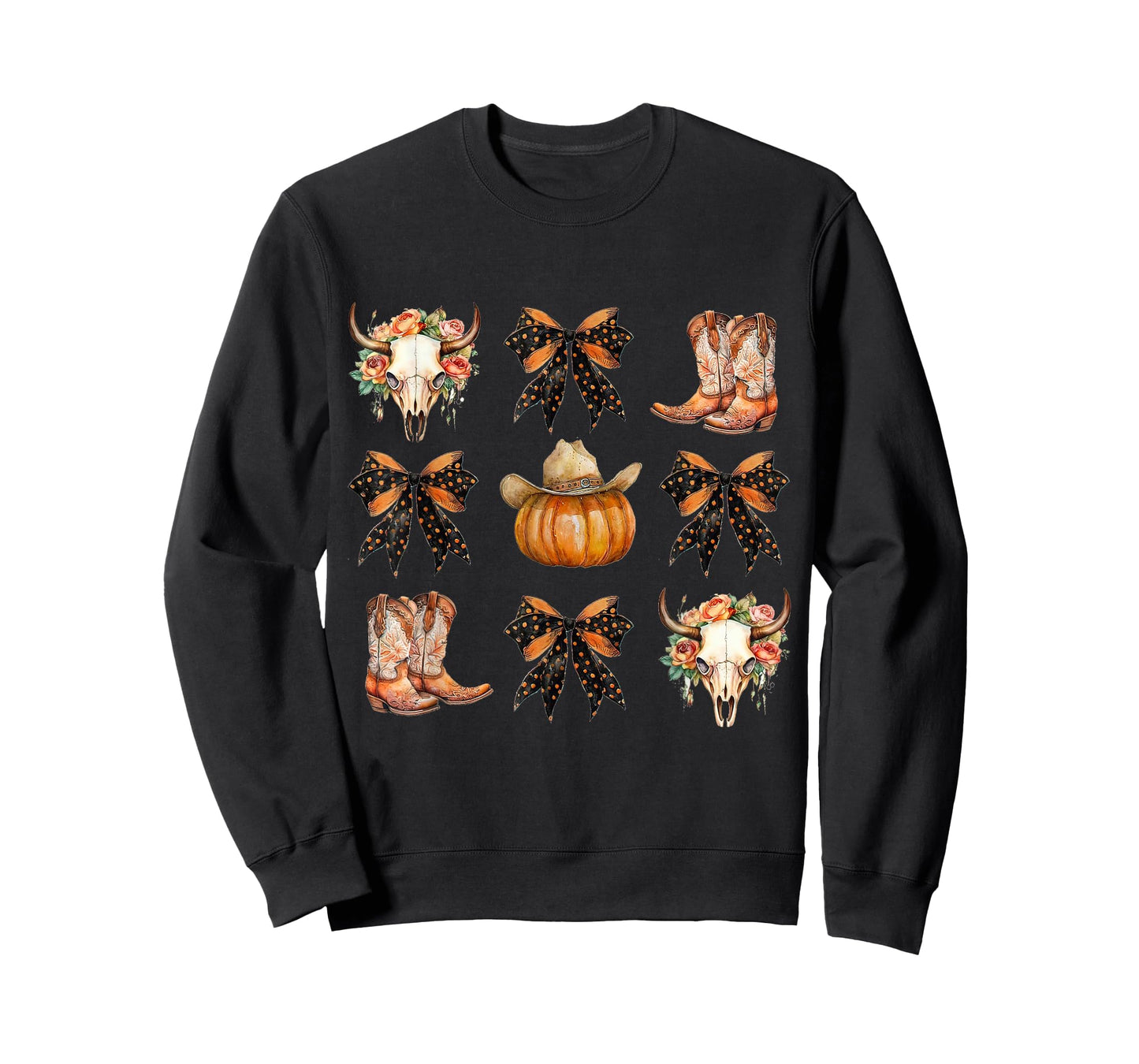 Coquette Bow Halloween, Skull Western Autumn, Howdy Pumpkin T-Shirt