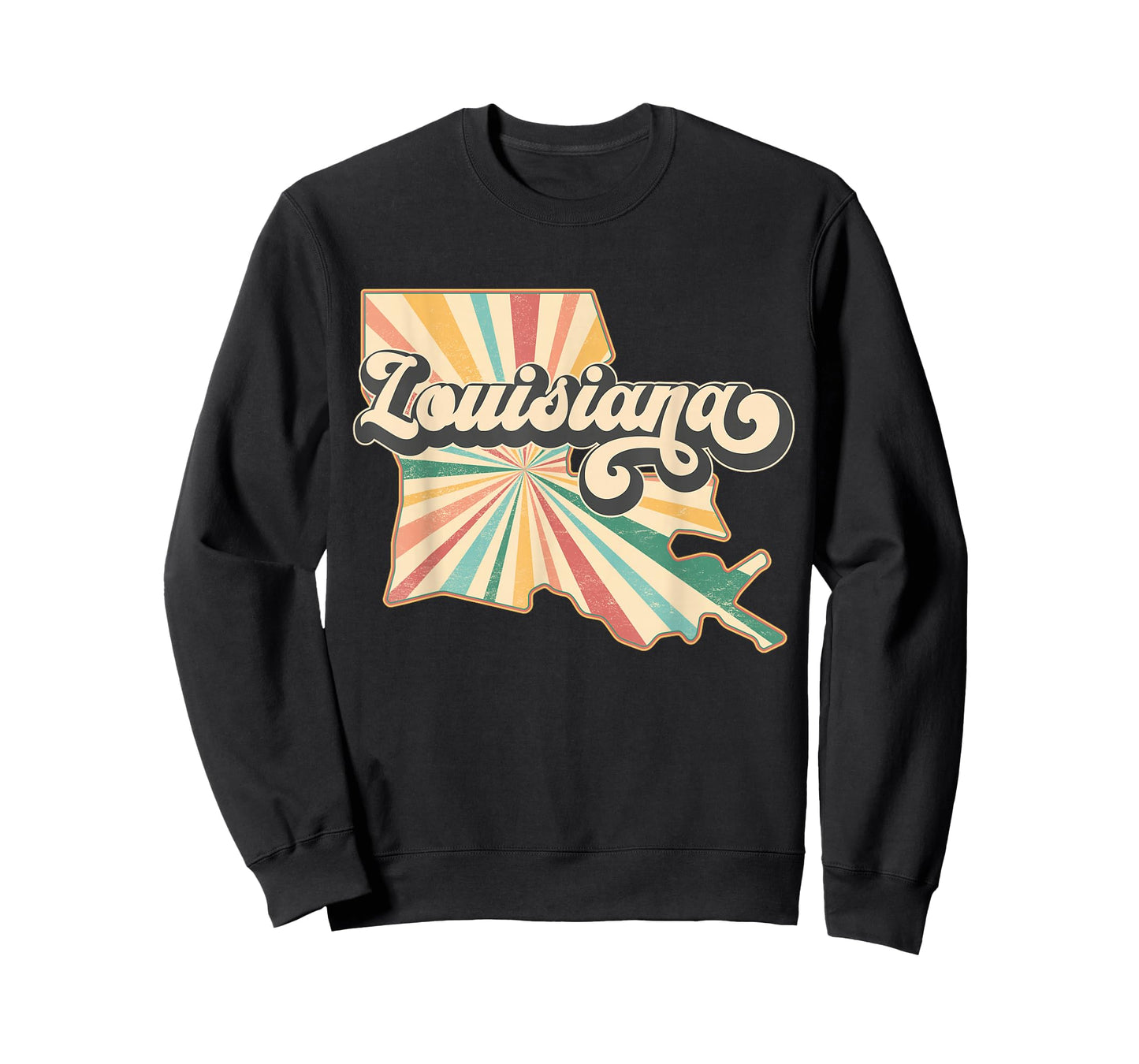 Louisiana State Map - Retro Map Flag Souvenir Men Women Kids T-Shirt
