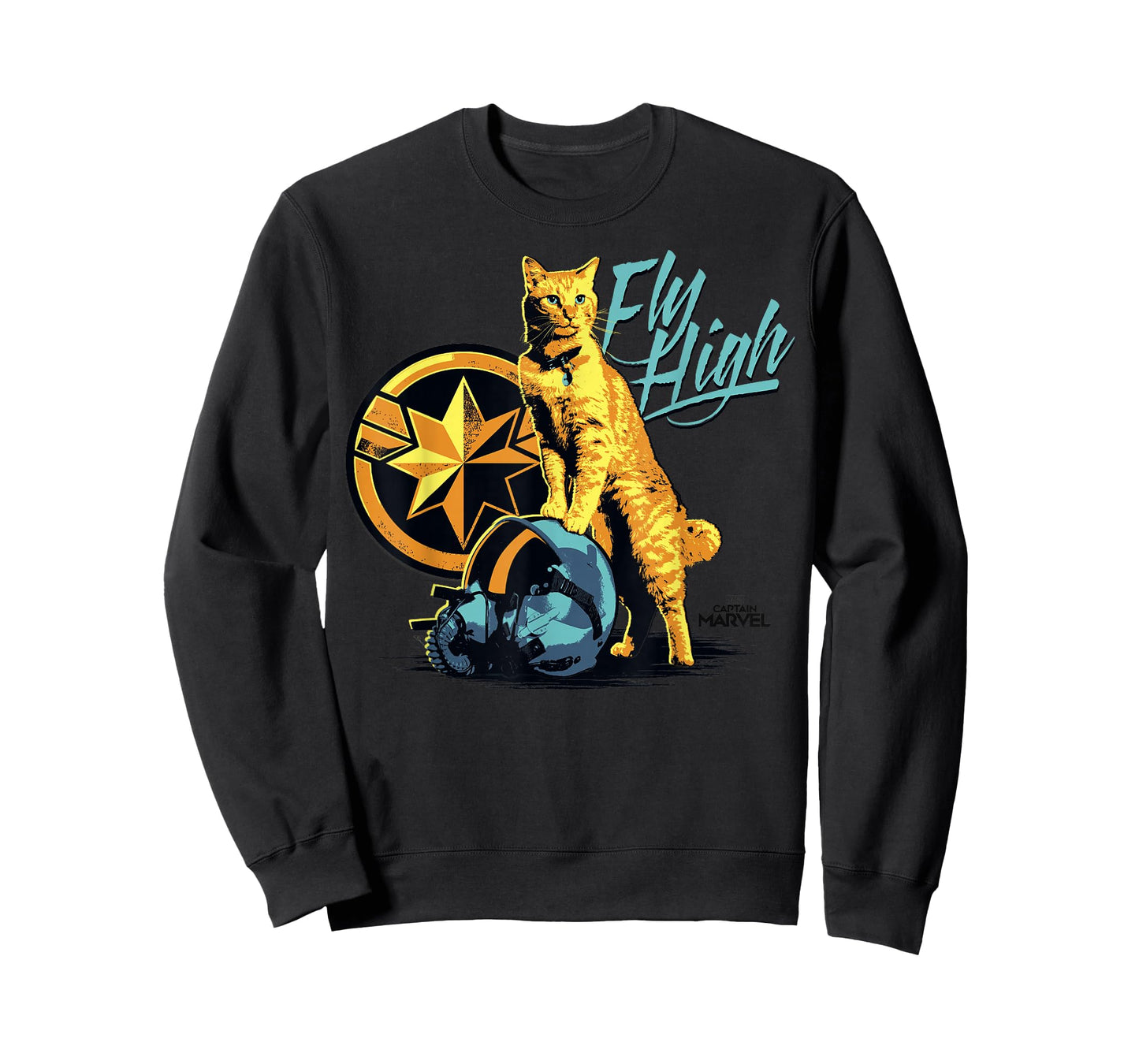 Captain Marvel Symbol Goose Fly High Graphic T-Shirt T-Shirt