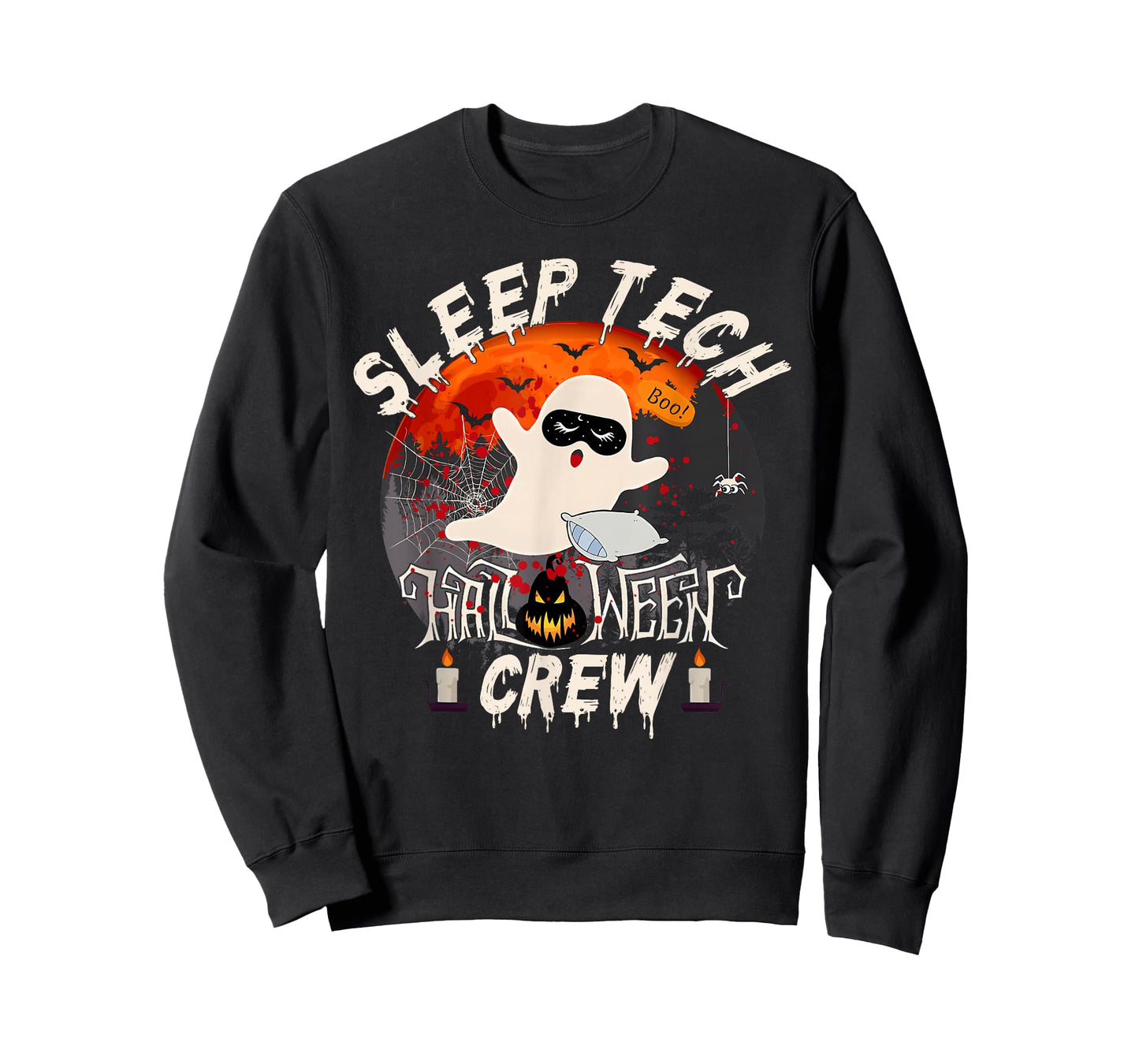 Spooky Sleep Tech Boo Crew Sleep Technician Halloween T-Shirt