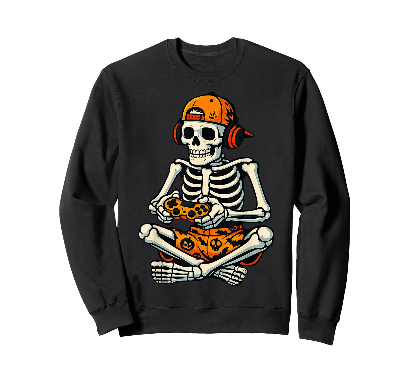 Skeleton Gamer Headphone Funny Halloween Gaming Boys Kids T-Shirt