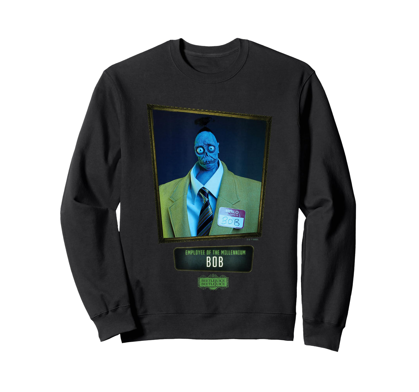 Beetlejuice Beetlejuice Employee Of The Millennium Bob T-Shirt, Small, Black