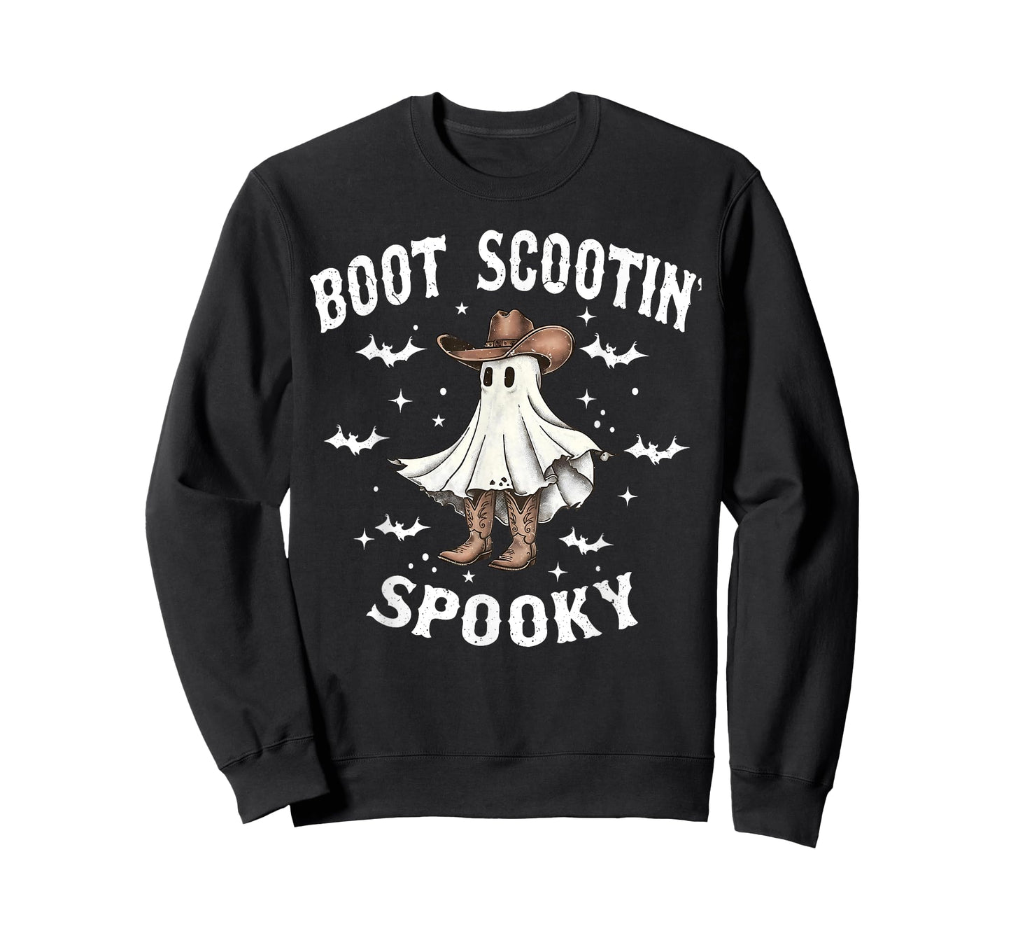 Boot Scootin' Spooky Cowboy Western Ghost Groovy Halloween T-Shirt