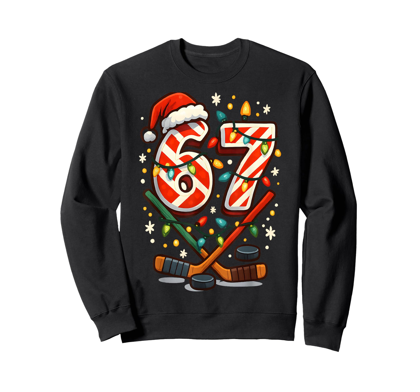Funny Six Seven Christmas Ice Hockey T-Shirt