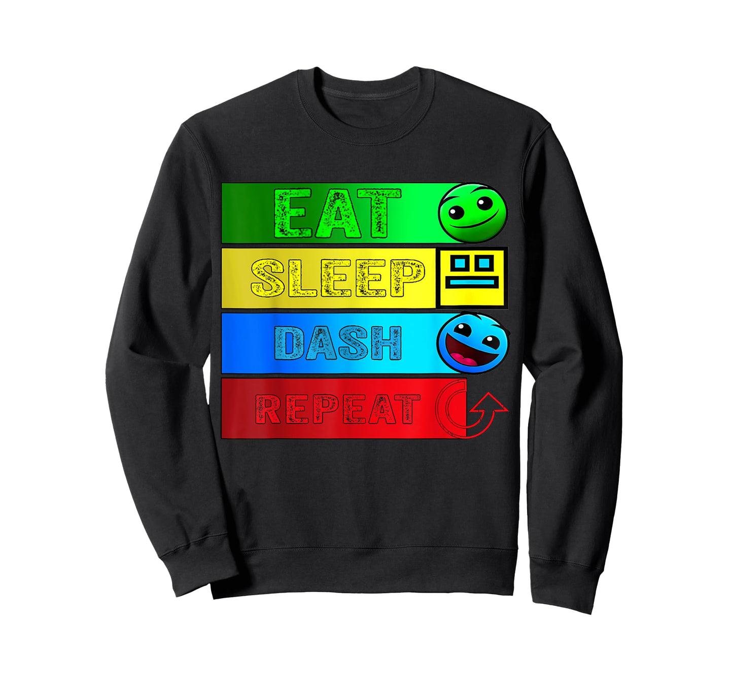 Eat Sleep Dash Repeat Video Game Geometry Video Gamer T-Shirt