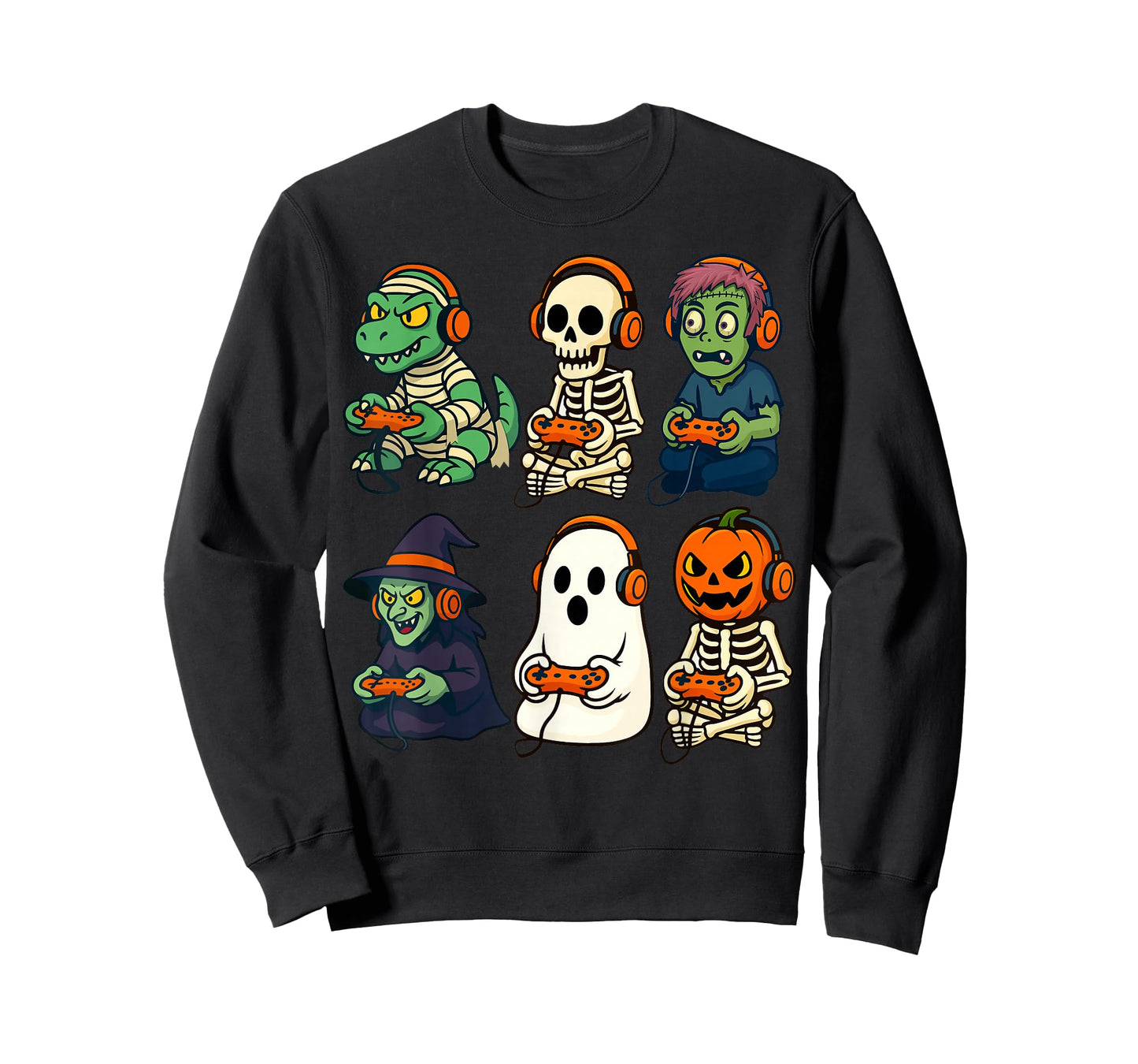 Halloween Boys Kids Gamer Dinosaur Skeleton Ghost Witch T-Shirt