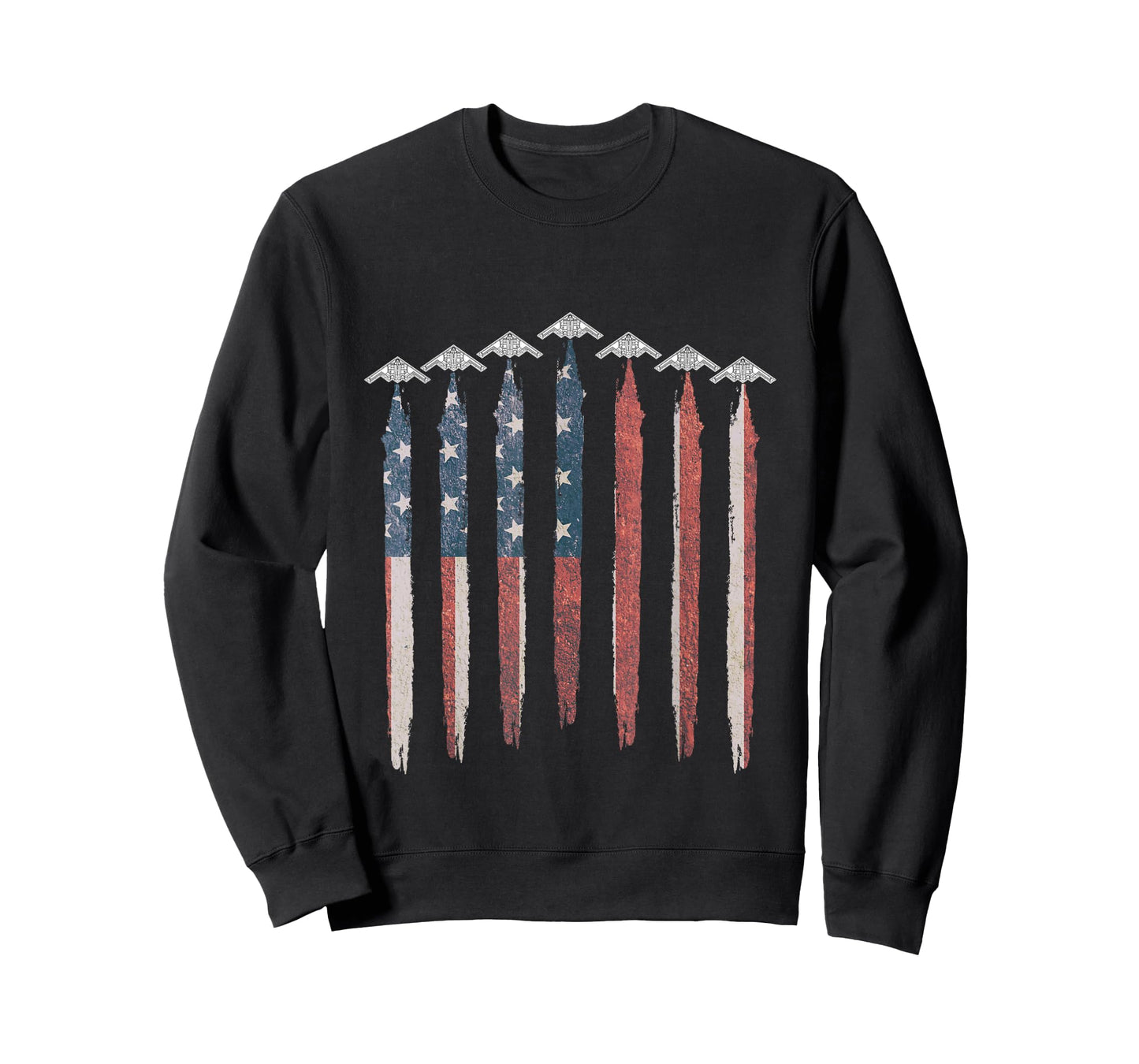 B2 Stealth Bomber Airplane USA Flag B2 4th of July T-Shirt