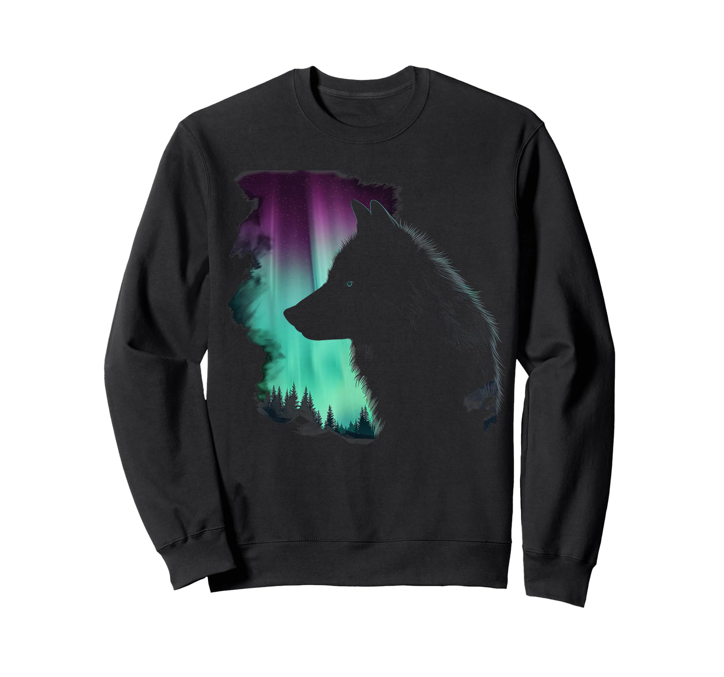 Wolf Northern Light Winter Arctic Nature Wolf Lover T-Shirt
