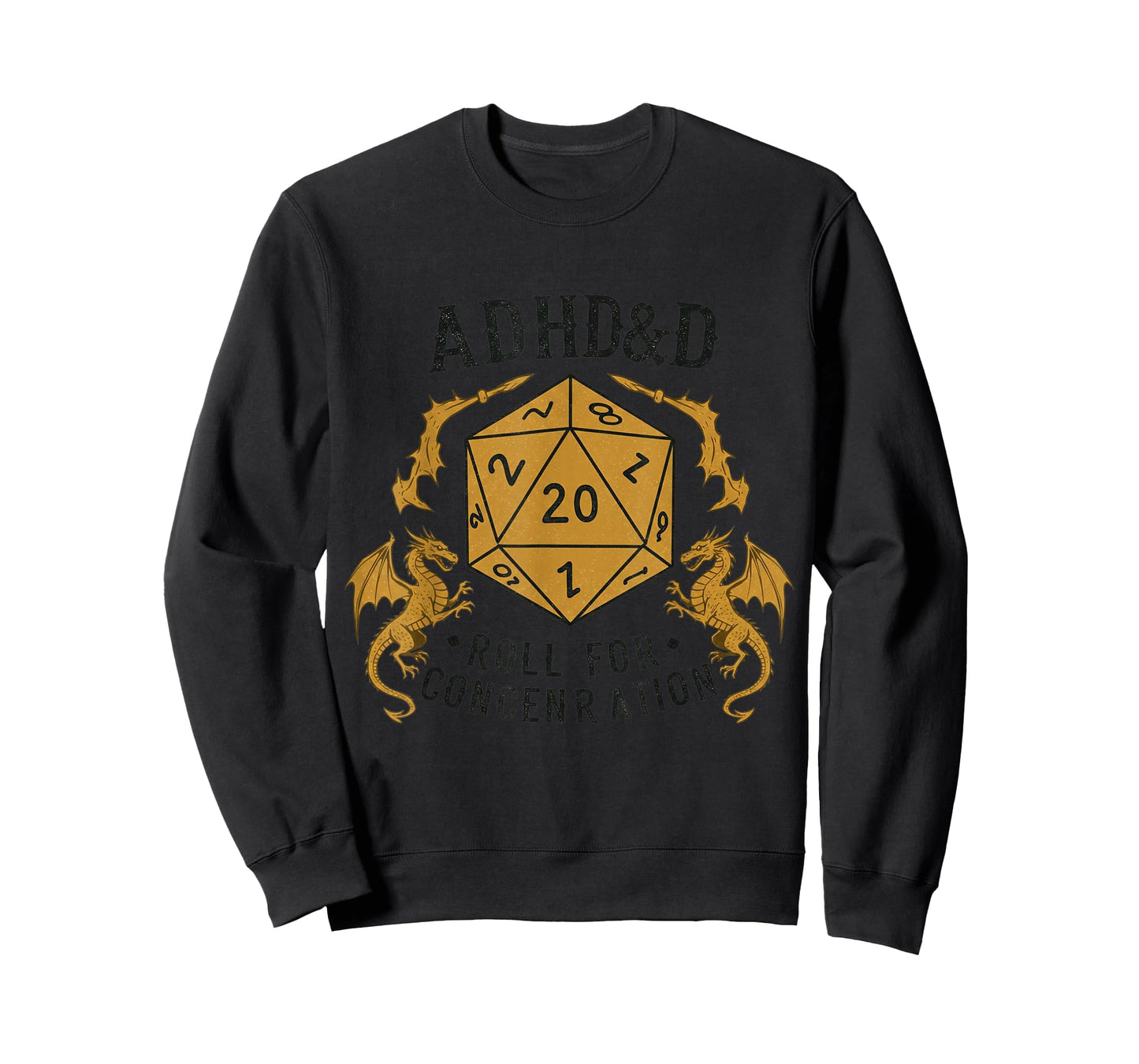 ADHD&D Roll for Concentration RPG Humor T-Shirt
