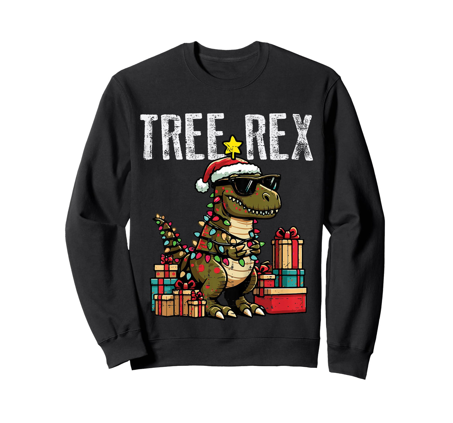 Kids Christmas Dinosaur Tree Rex Xmas Trex Toddler Boys Kid Youth T-Shirt