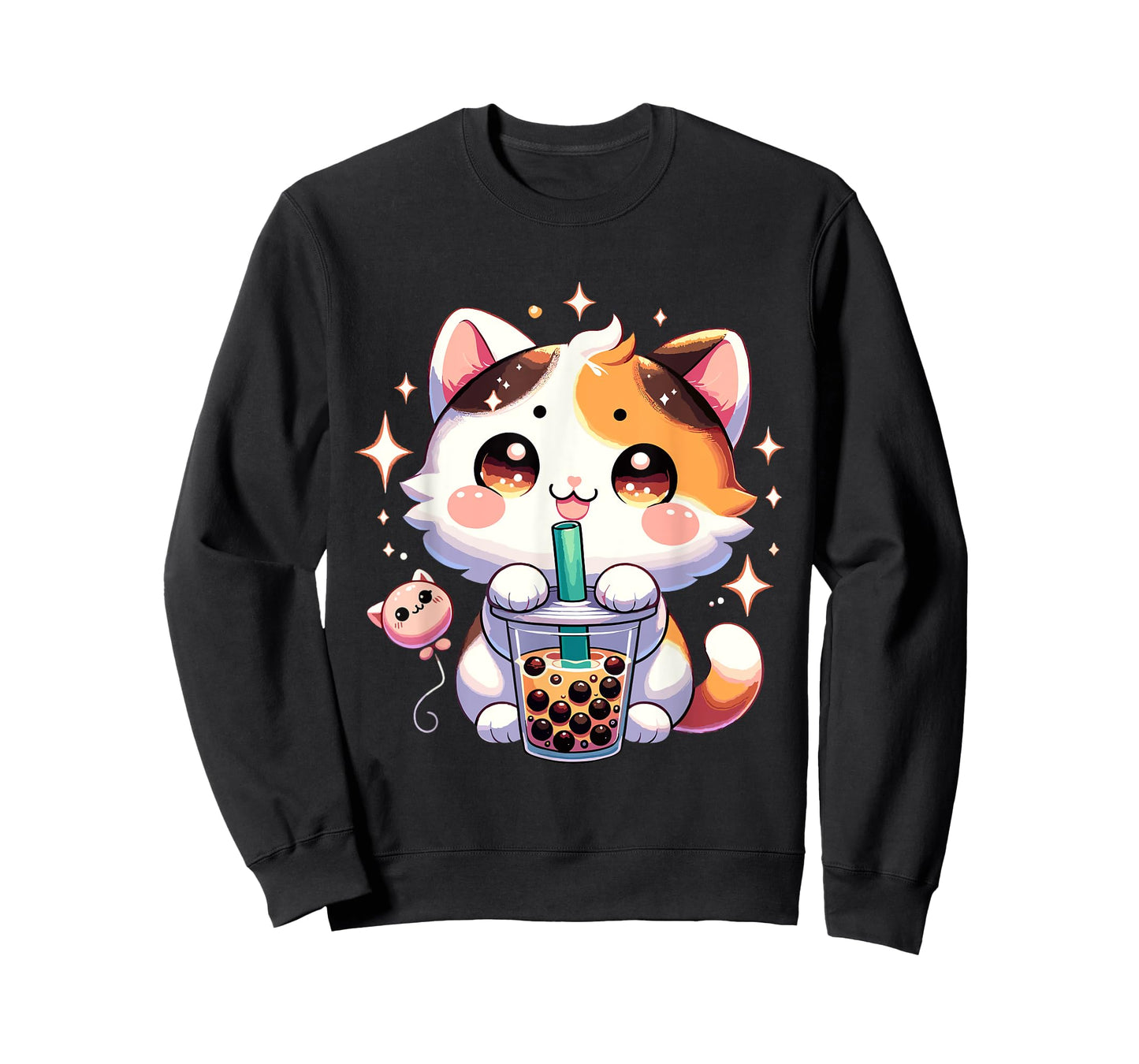 Cat Boba Japanese Kawaii Anime Kitty Bubble Tea Neko Teen T-Shirt