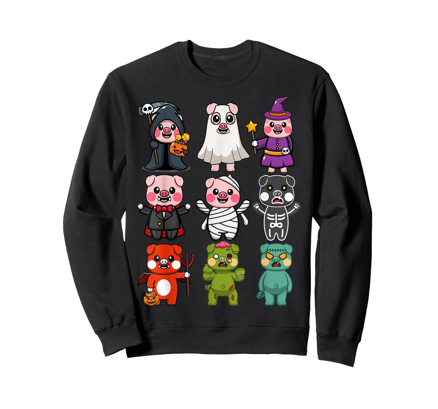 Pig Spooky Ghost Witch Boo-jee Horror Pumpkin Pig Halloween T-Shirt
