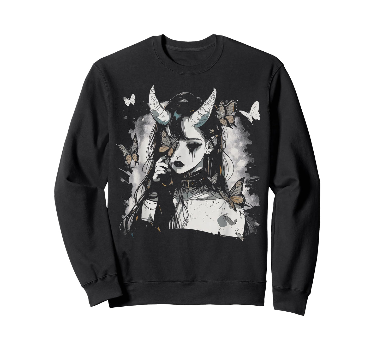 Butterfly Girl Sad Goth Anime Alt Alternative Art Aesthetic T-Shirt