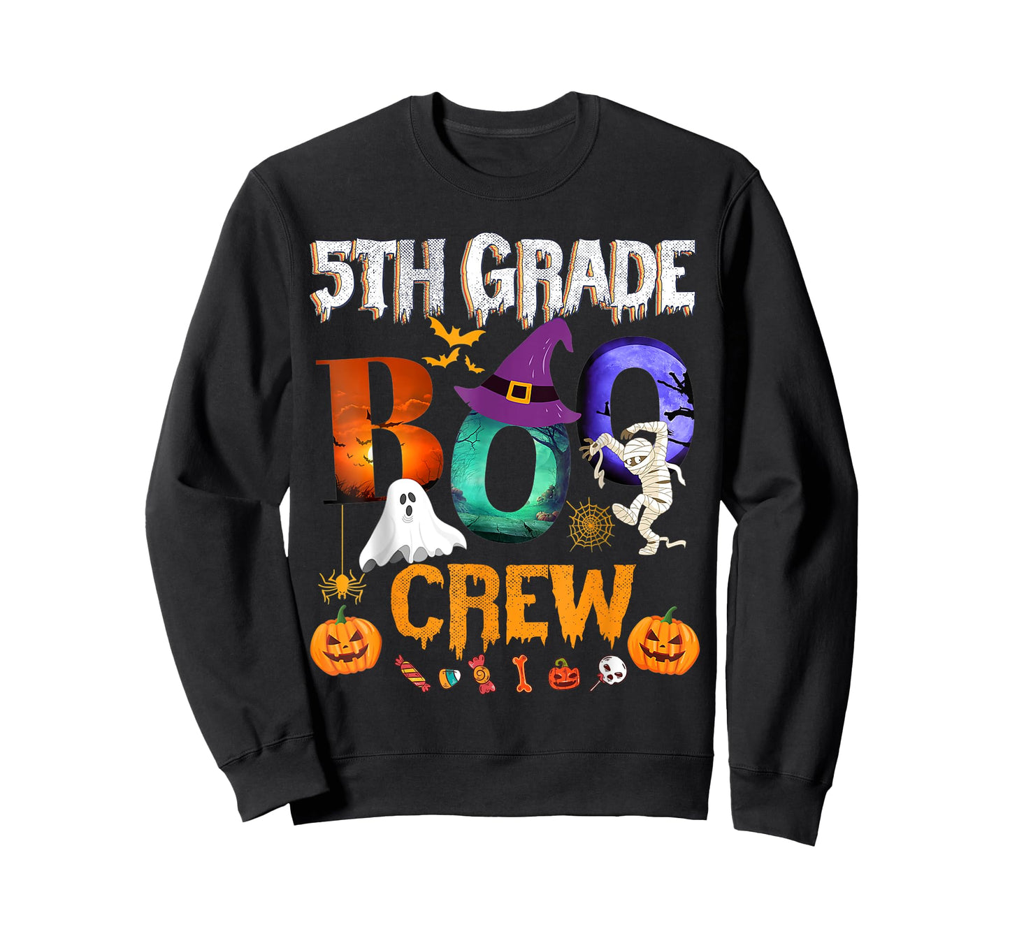 5th Grade Boo Crew Teacher Student Funny Halloween Costume T-Shirt for Men Women Kids