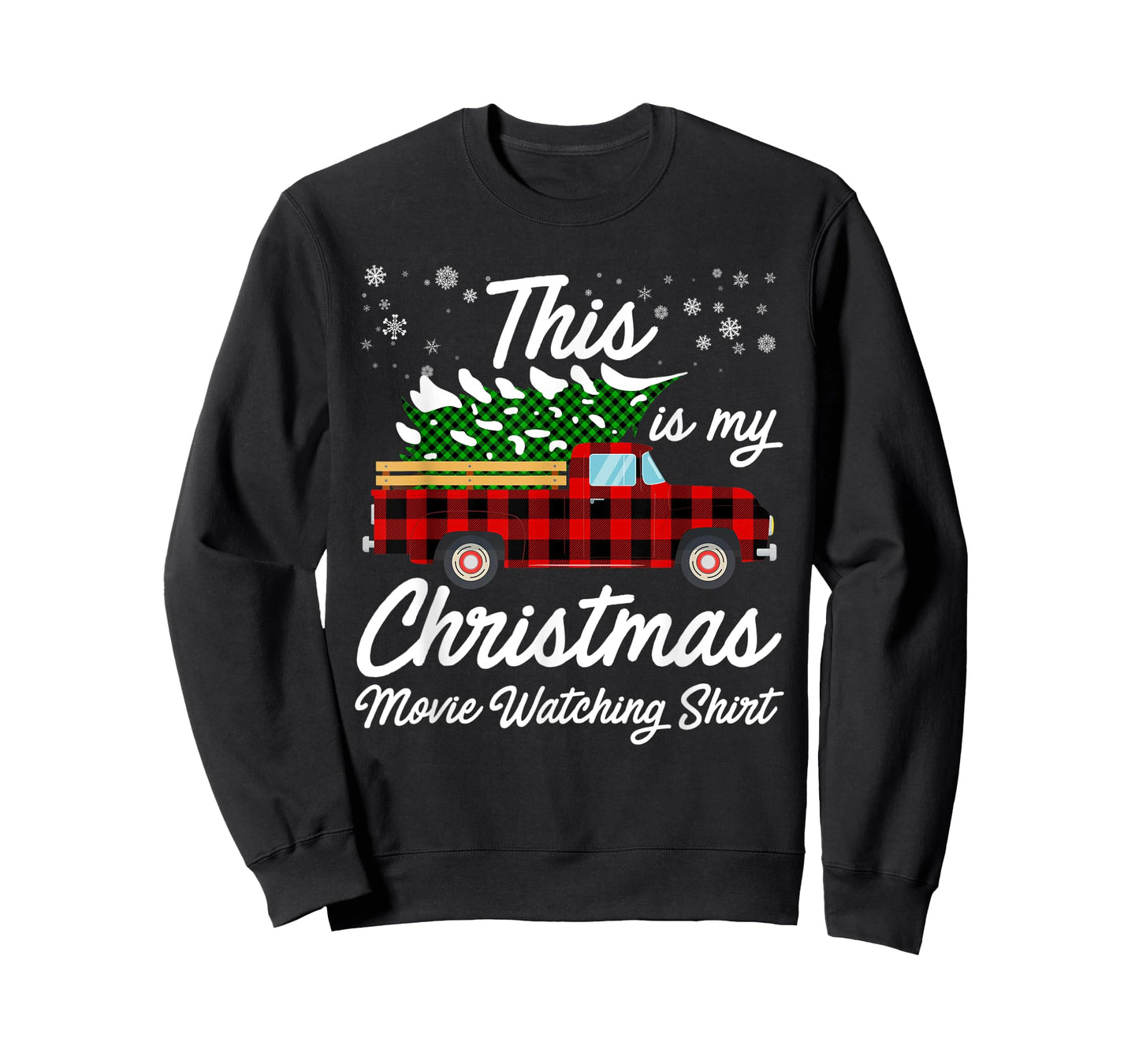 Funny Plaid Christmas This Is My Christmas Movie Watching T-Shirt