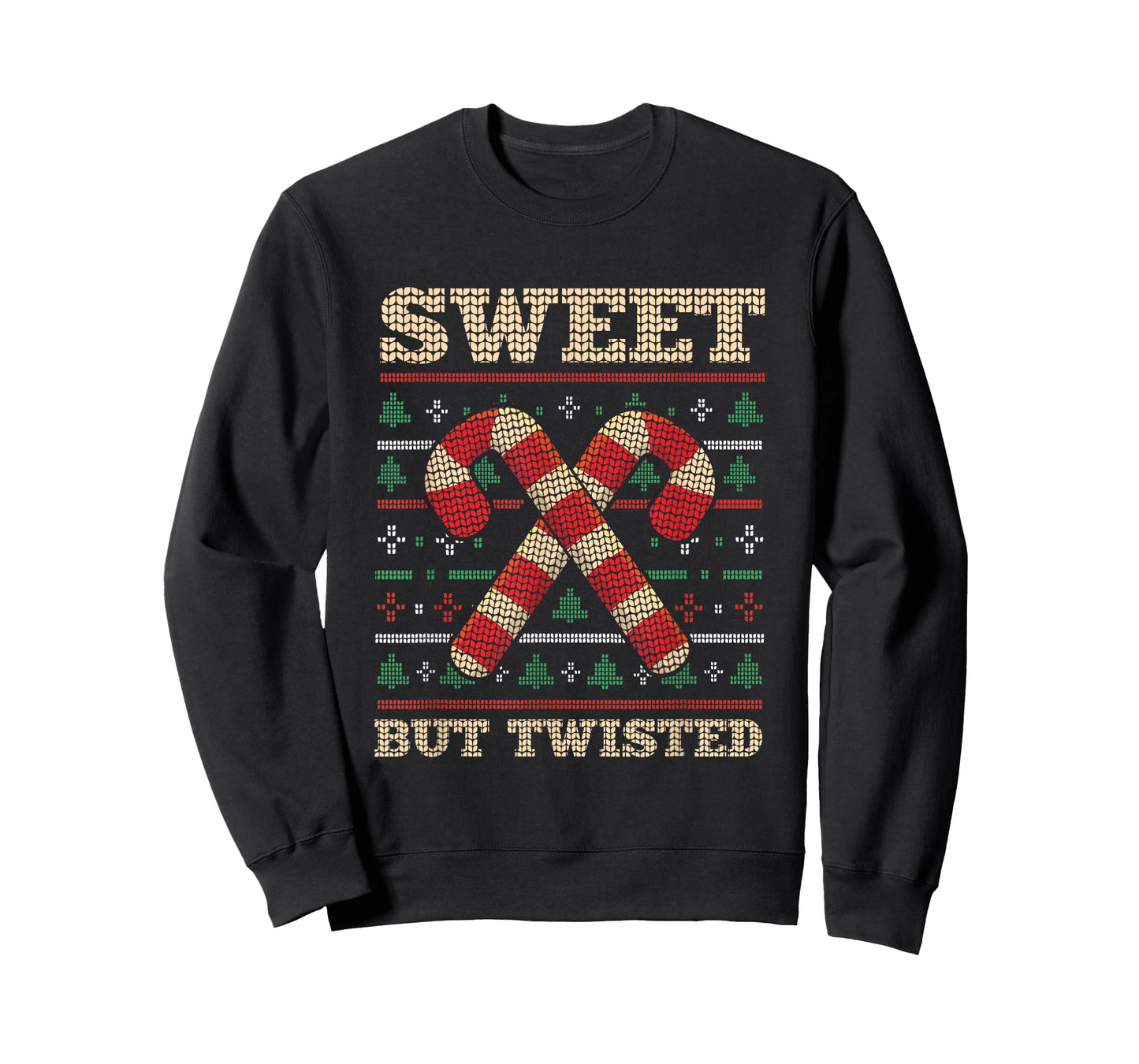 Sweet But Twisted Funny Candy Cane Christmas T-Shirt