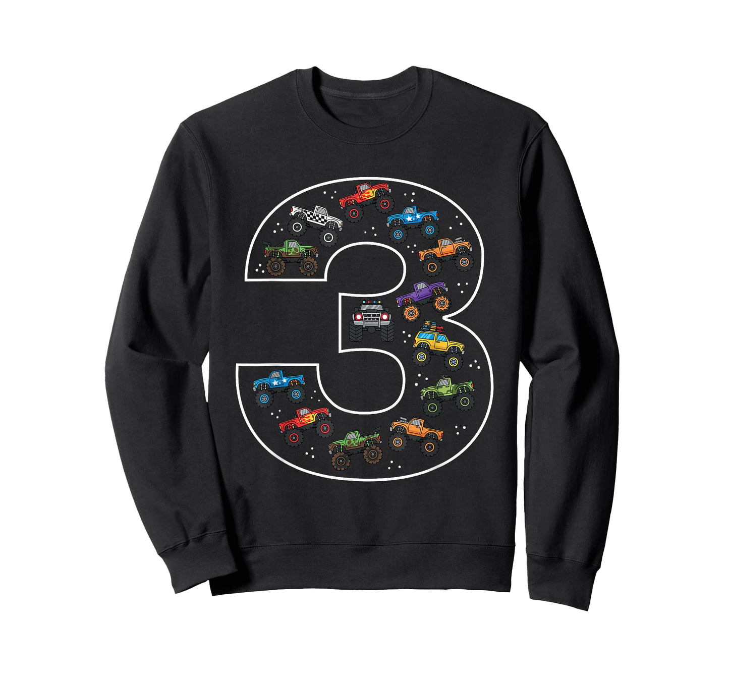 3rd Birthday 3 Year Old Car Boys Monster Truck T-Shirt