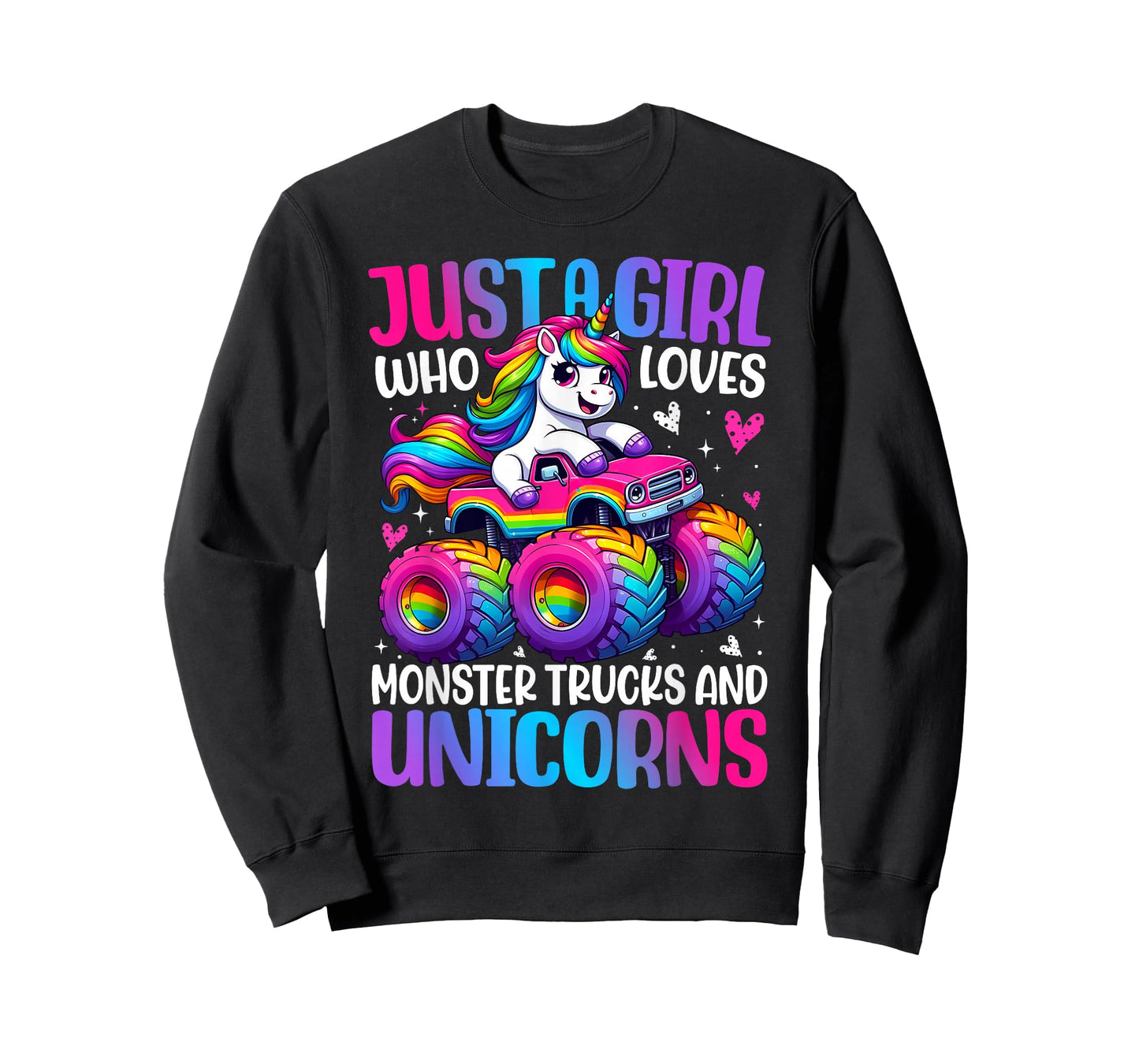 Just a Girl Who Loves Monster Trucks And Unicorns Toddler T-Shirt