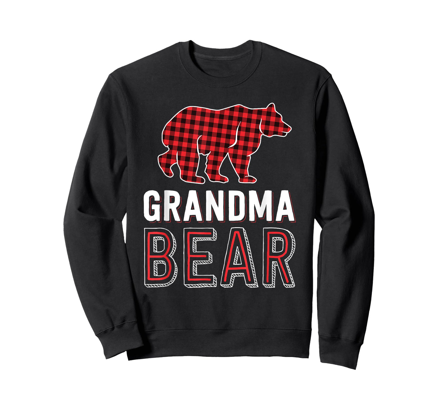Grandma Bear Red Buffalo Plaid Matching Family Christmas T-Shirt