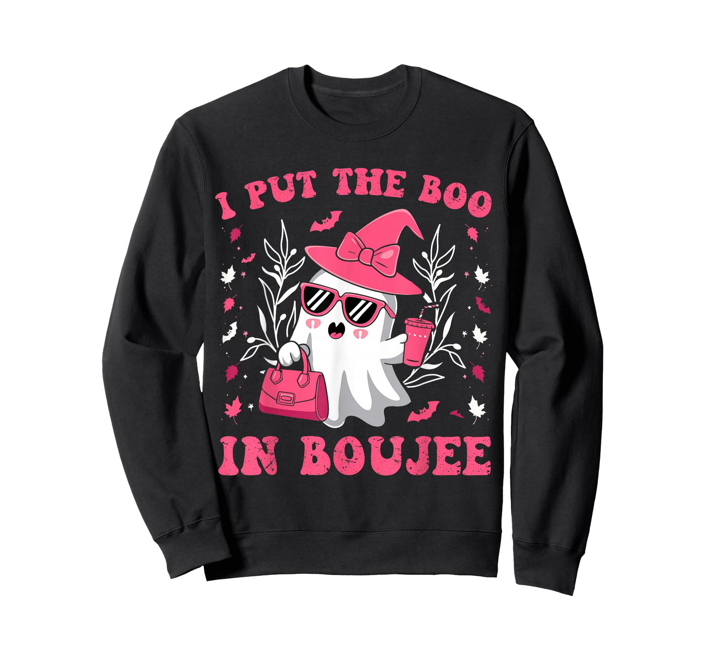 Boujee Boo JEE Spooky Ghost Pink Halloween Pumpkin T-Shirt