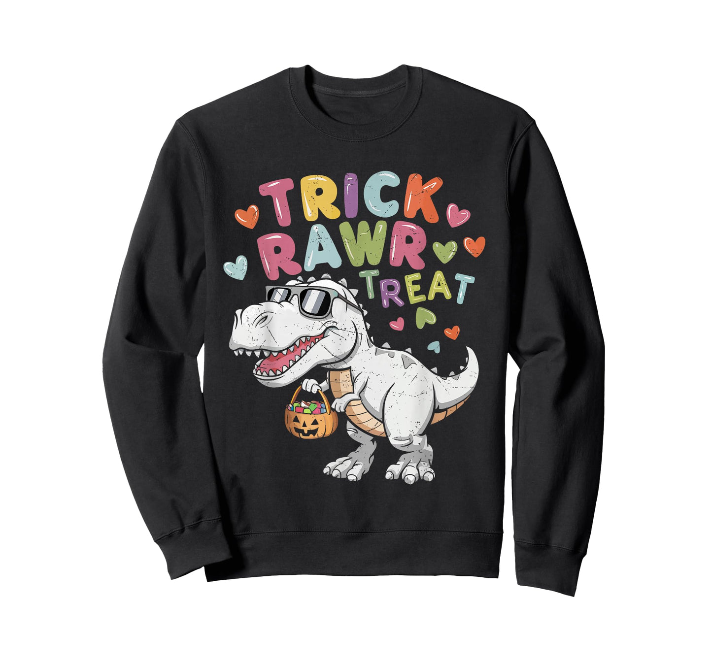 Trick Rawr Treat Ghost Dino Trex Toddler Boys Halloween Kids T-Shirt