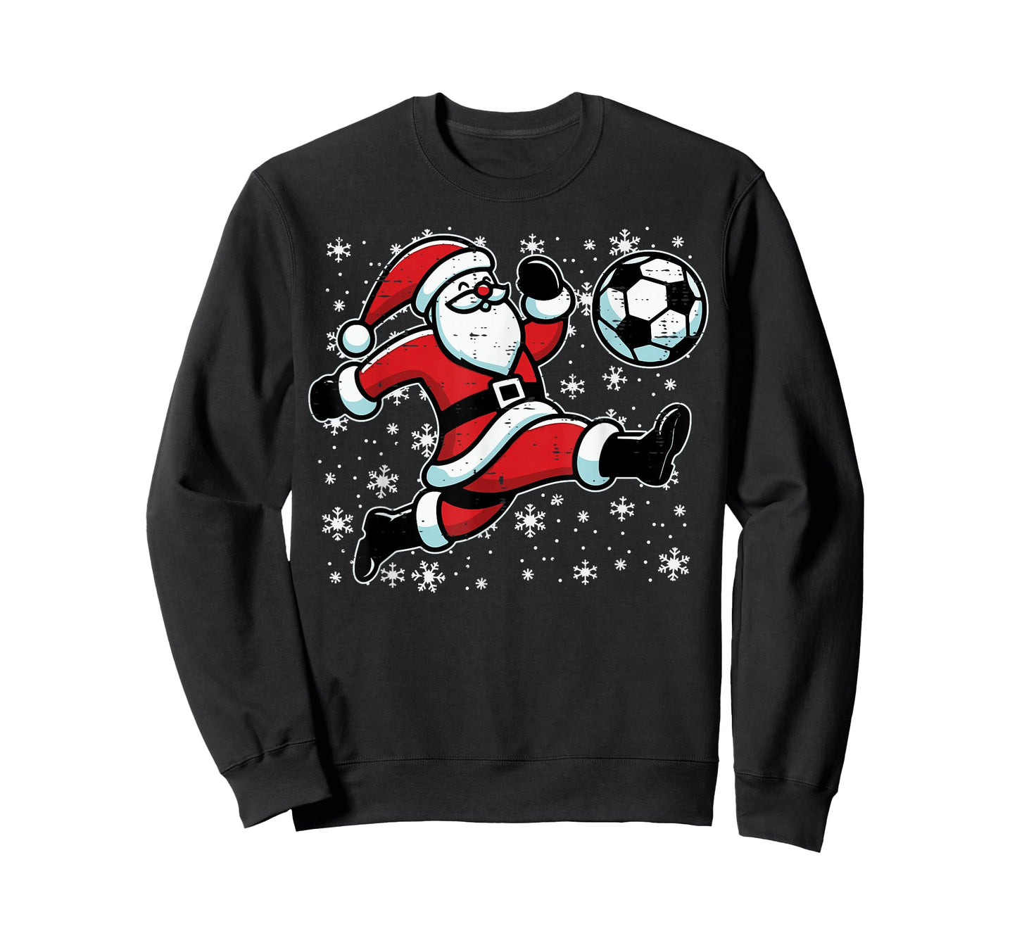 Christmas Santa Football Kick Xmas Soccer Men Boys Kid Youth T-Shirt