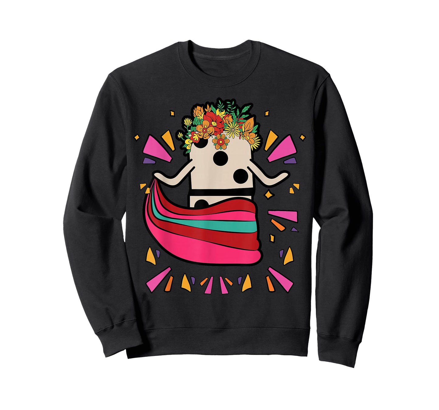 Dancing Mexican Train Domino Tile Flowers Funny T-Shirt