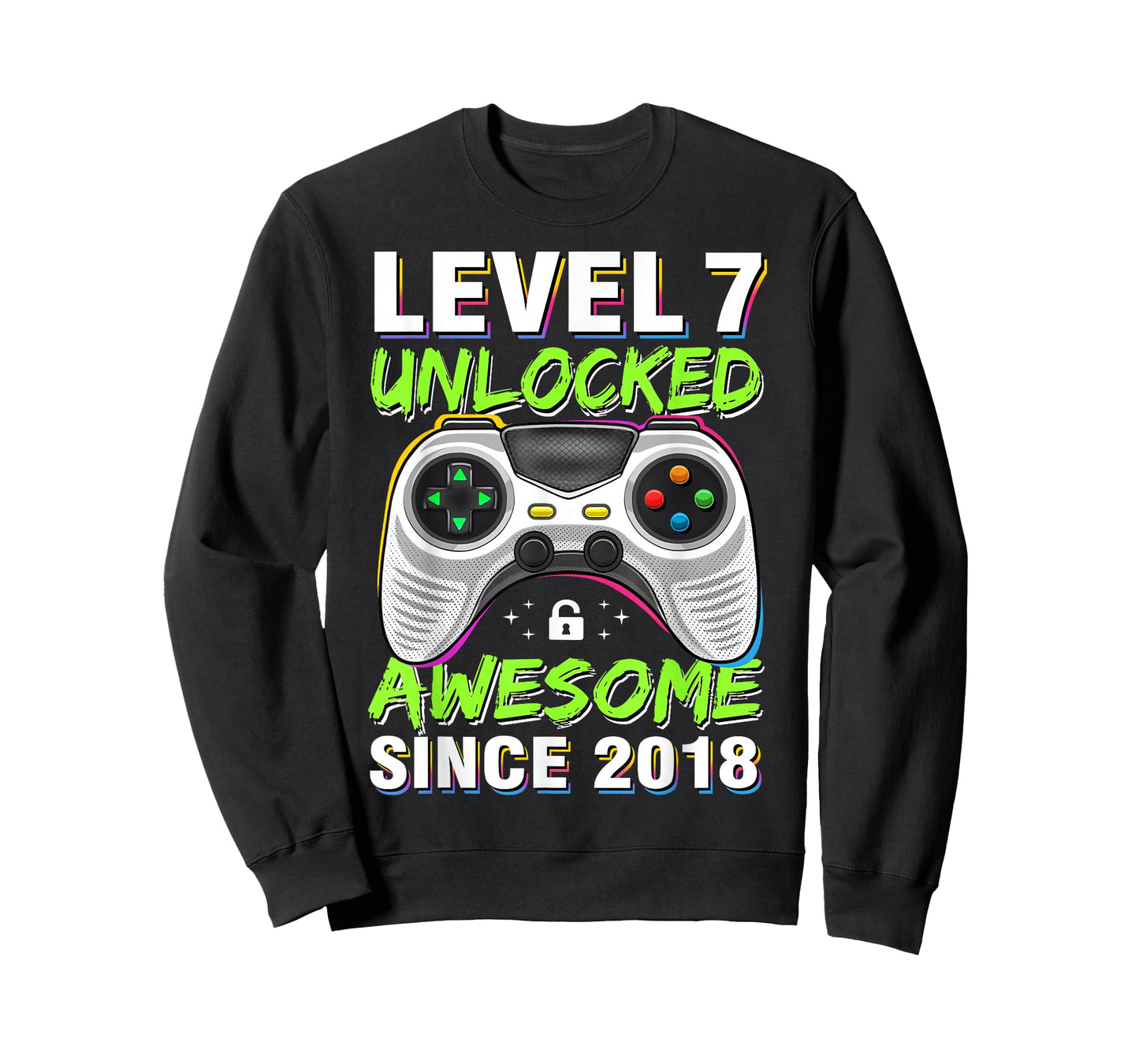 Level 7 Unlocked Awesome Since 2018 7th Birthday Gaming Boys T-Shirt